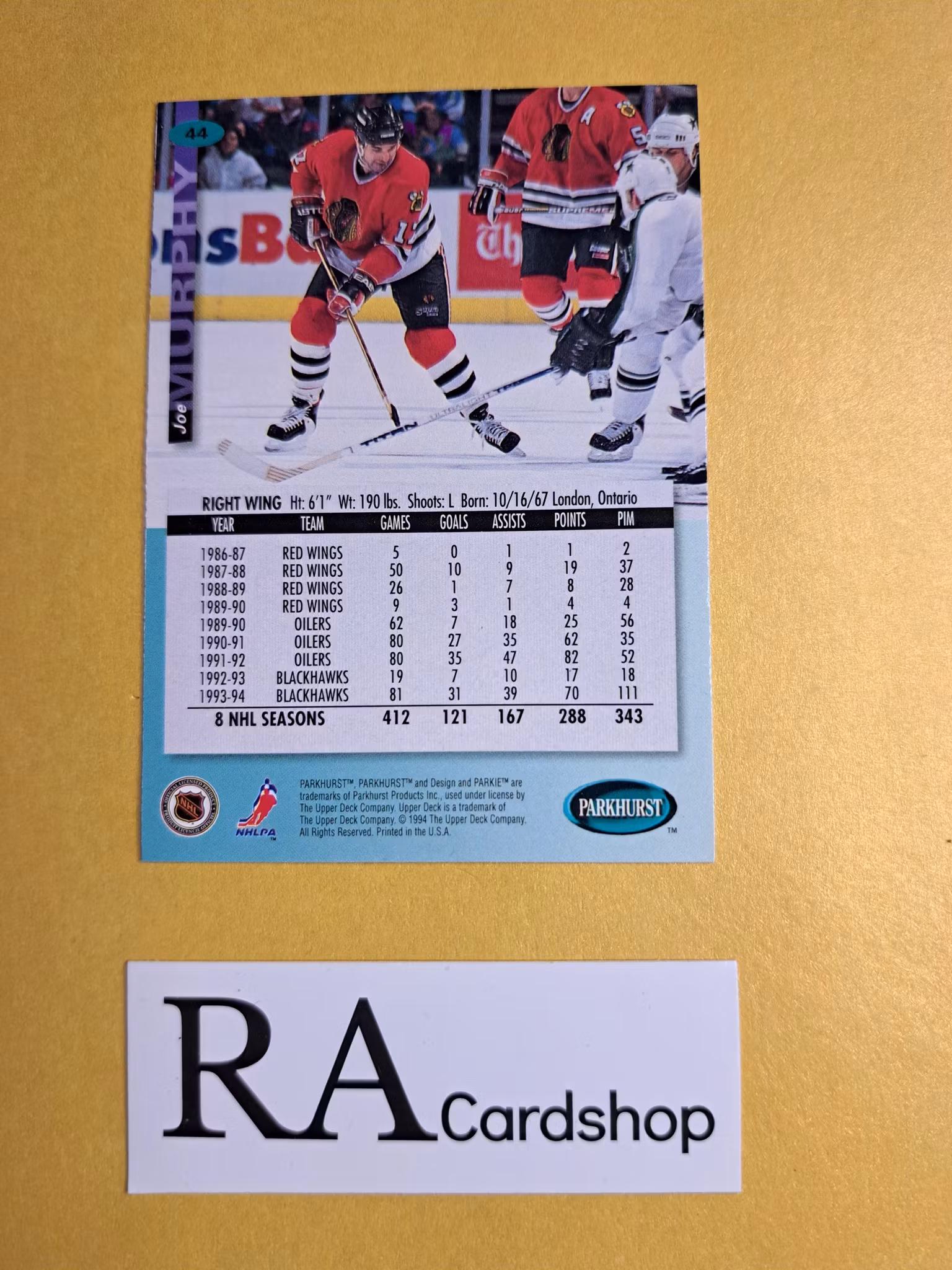 Joe Murphy 94-95 Parkhurst #44 NHL Hockey