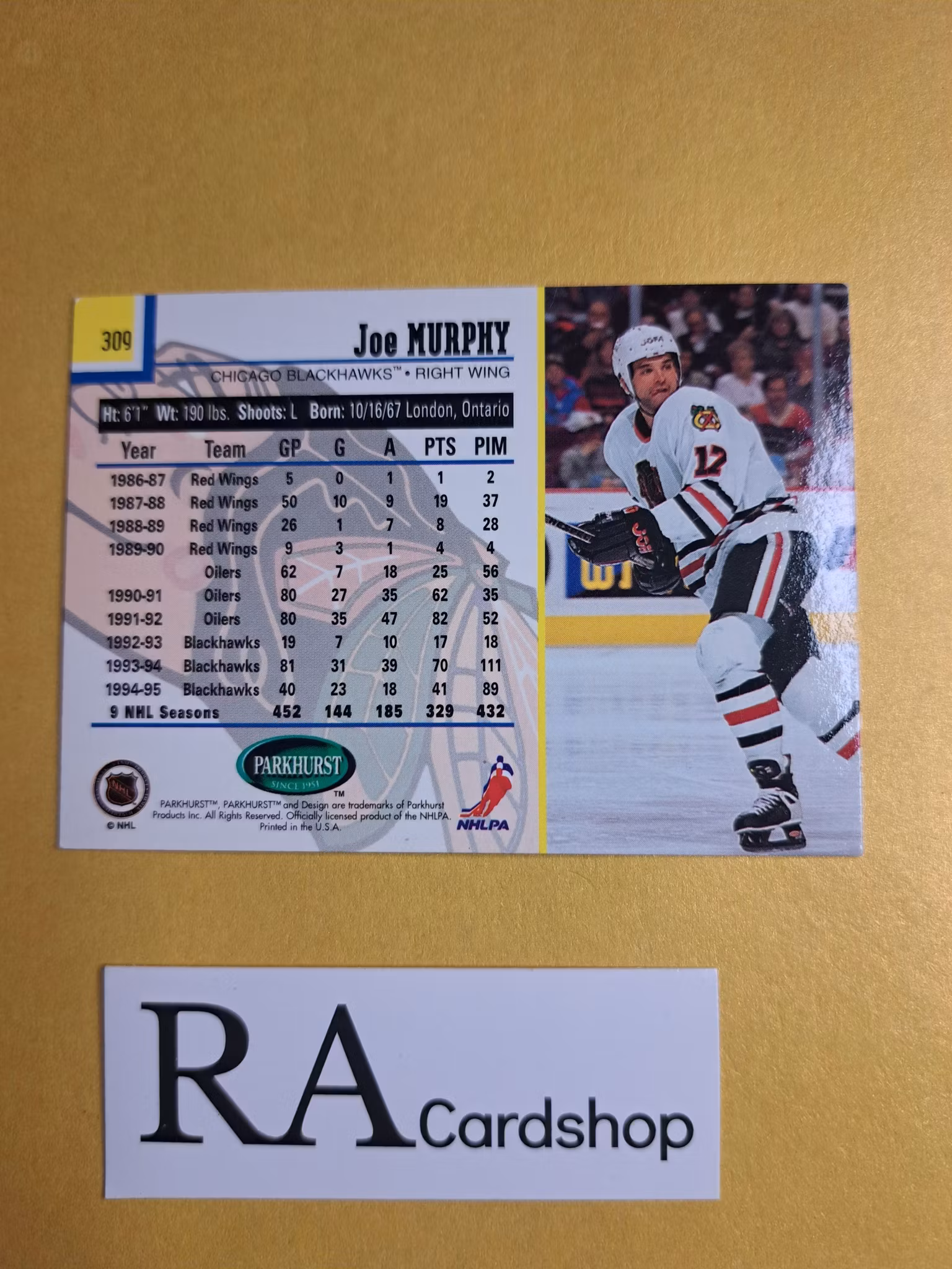 Joe Murphy 95-96 Parkhurst #309 NHL Hockey