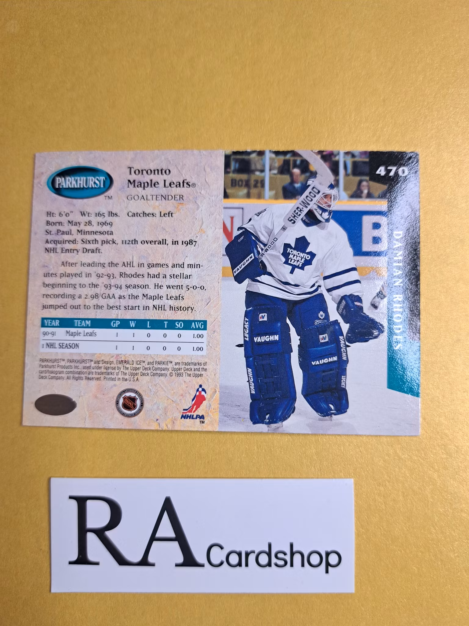 Damian Thodes 90-91 Parkhurst #470 NHL Hockey