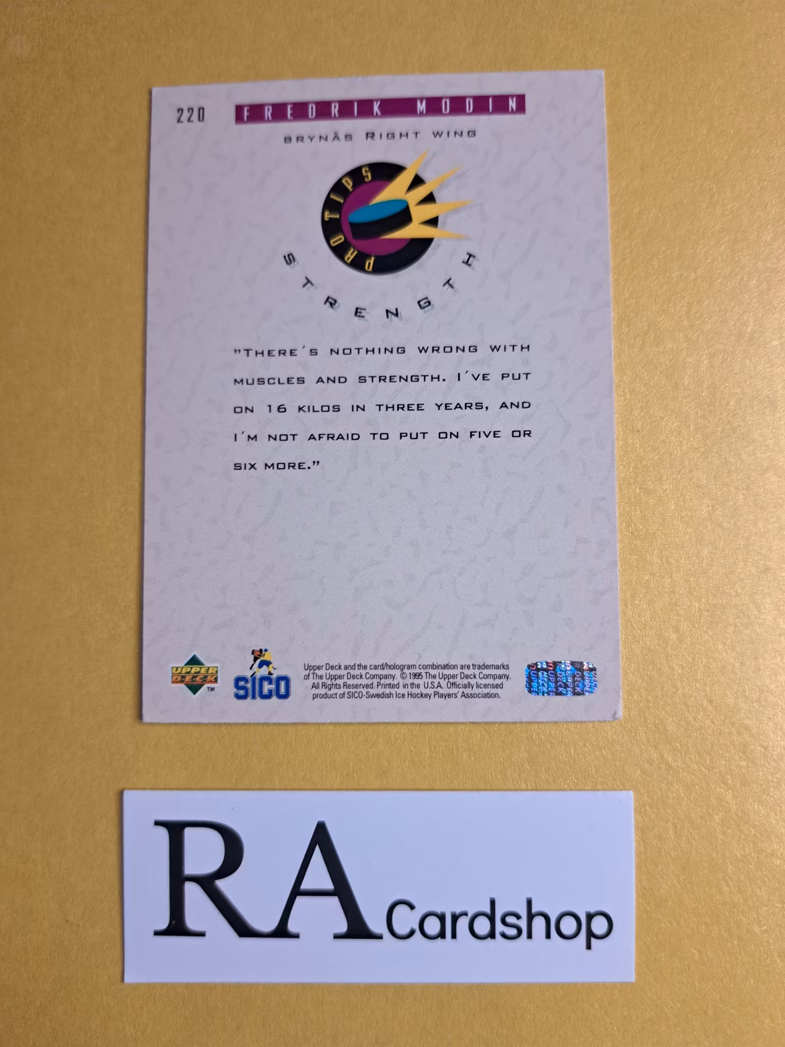 Fredrik Modin Pro Tips 95-96 Upper Deck Swedish #220