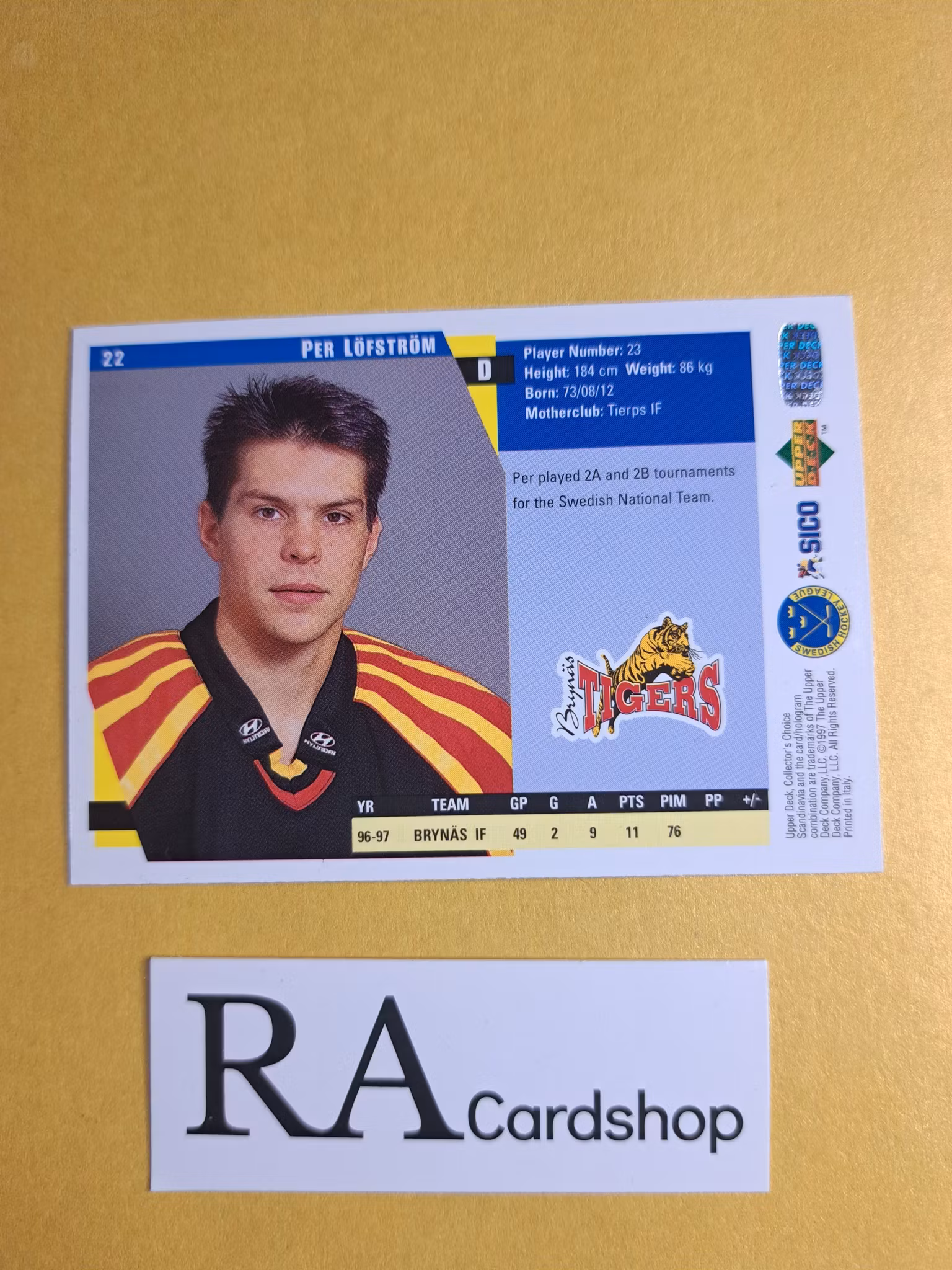 Per Löfström 97-98 Upper Deck Swedish #22 SHL Hockey
