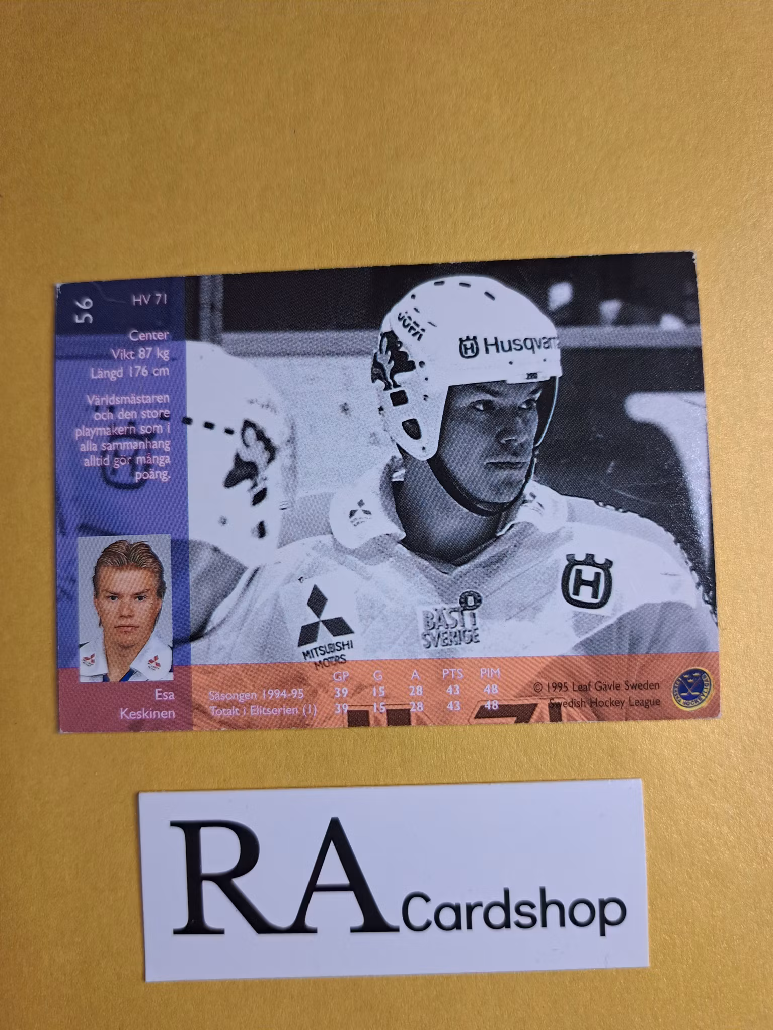 Esa Keskinen 95-96 Leaf  #56 SHL Hockey