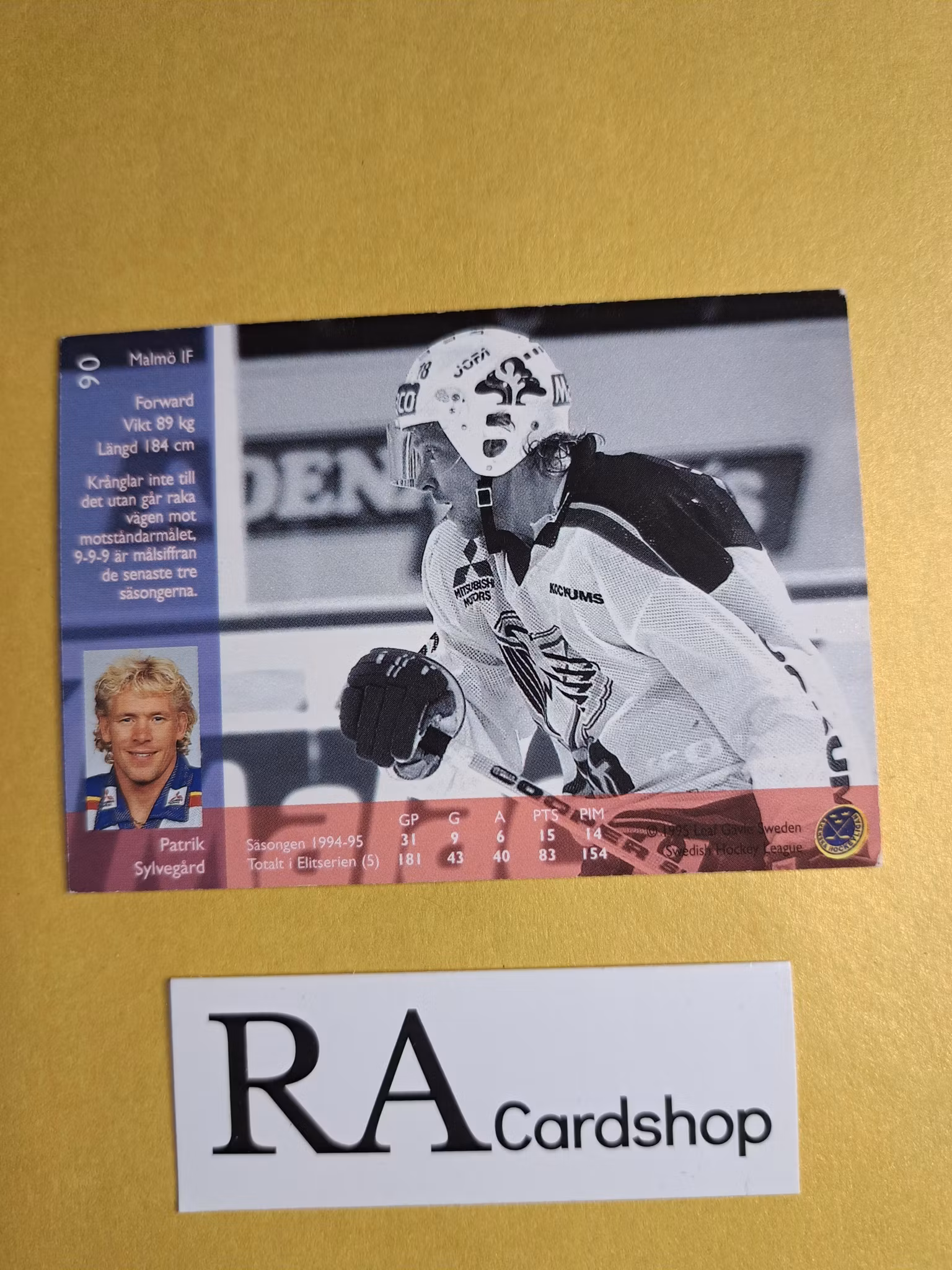 Patrik Sylvegård 95-96 Leaf #90 SHL Hockey