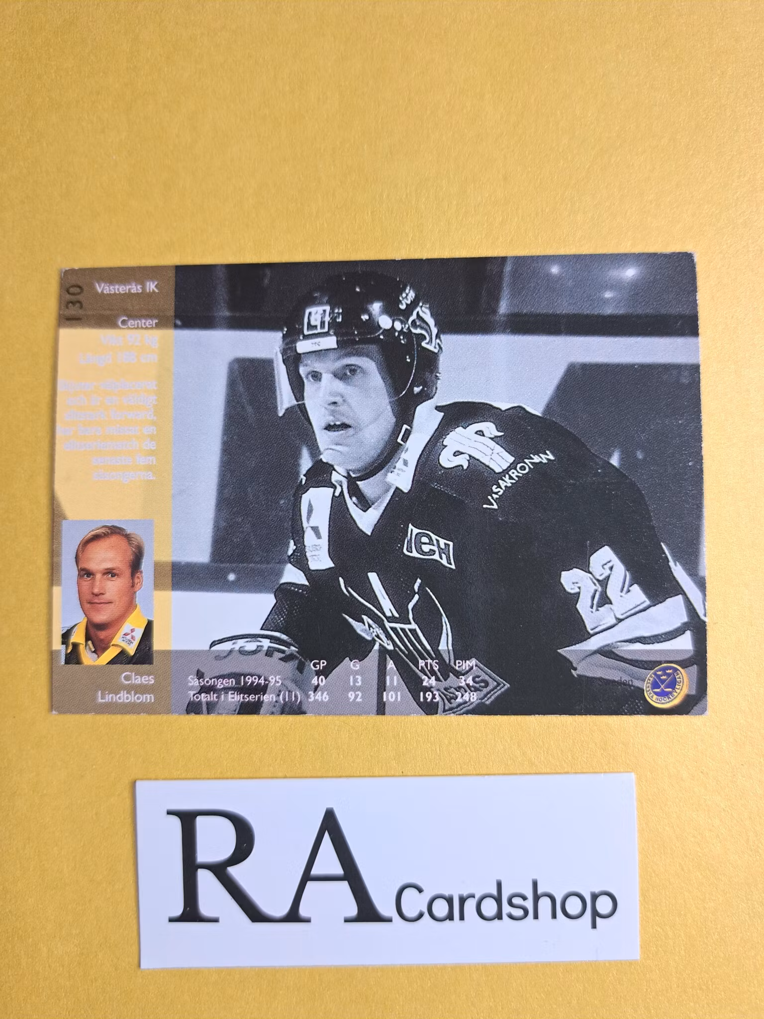 Claes Lindblom 95-96 Leaf #130 SHL SHL Hockey