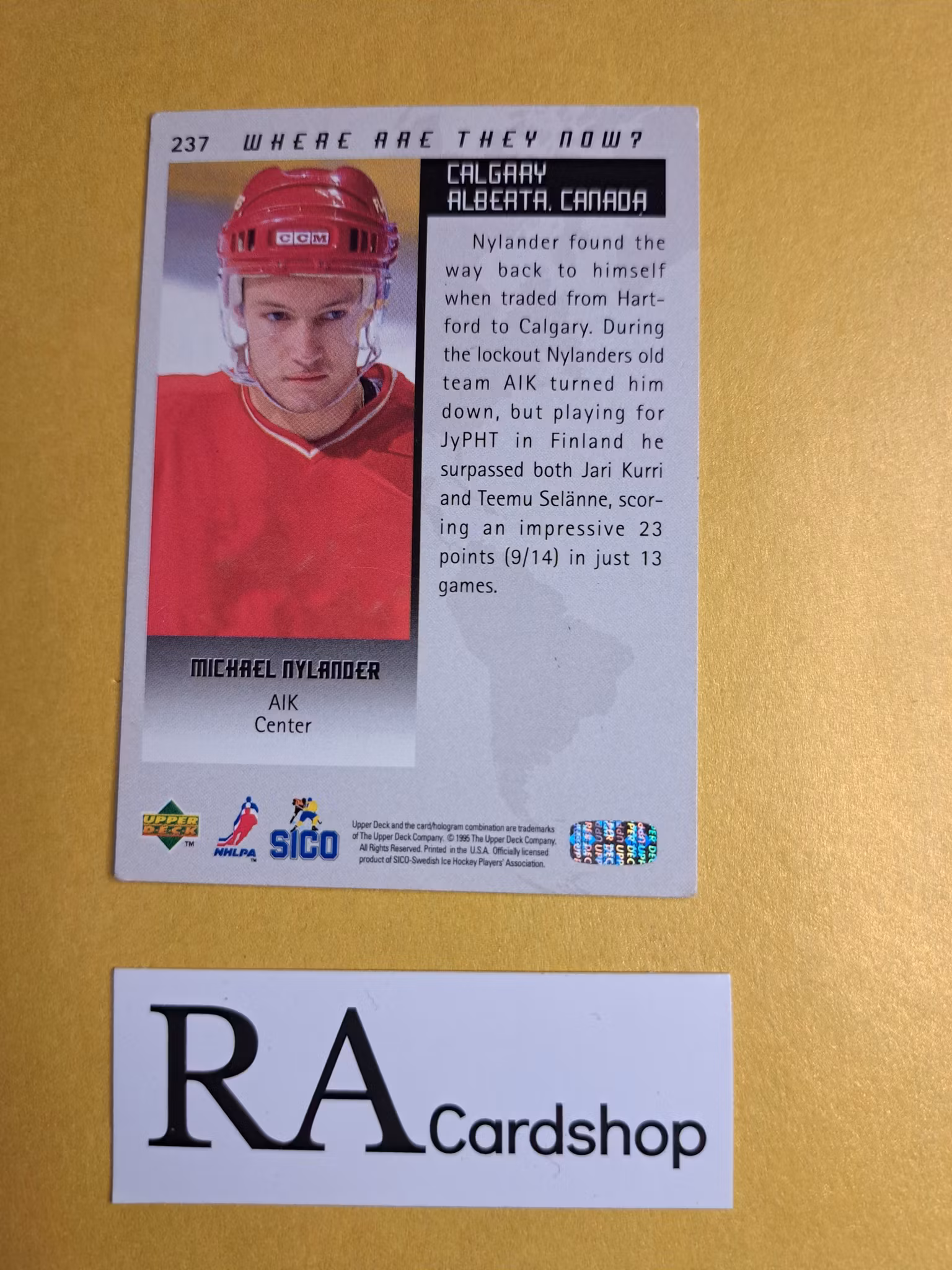 Michael Nylander Rookie Picture Where are they now? 95-96 Upper Deck Swedish #237