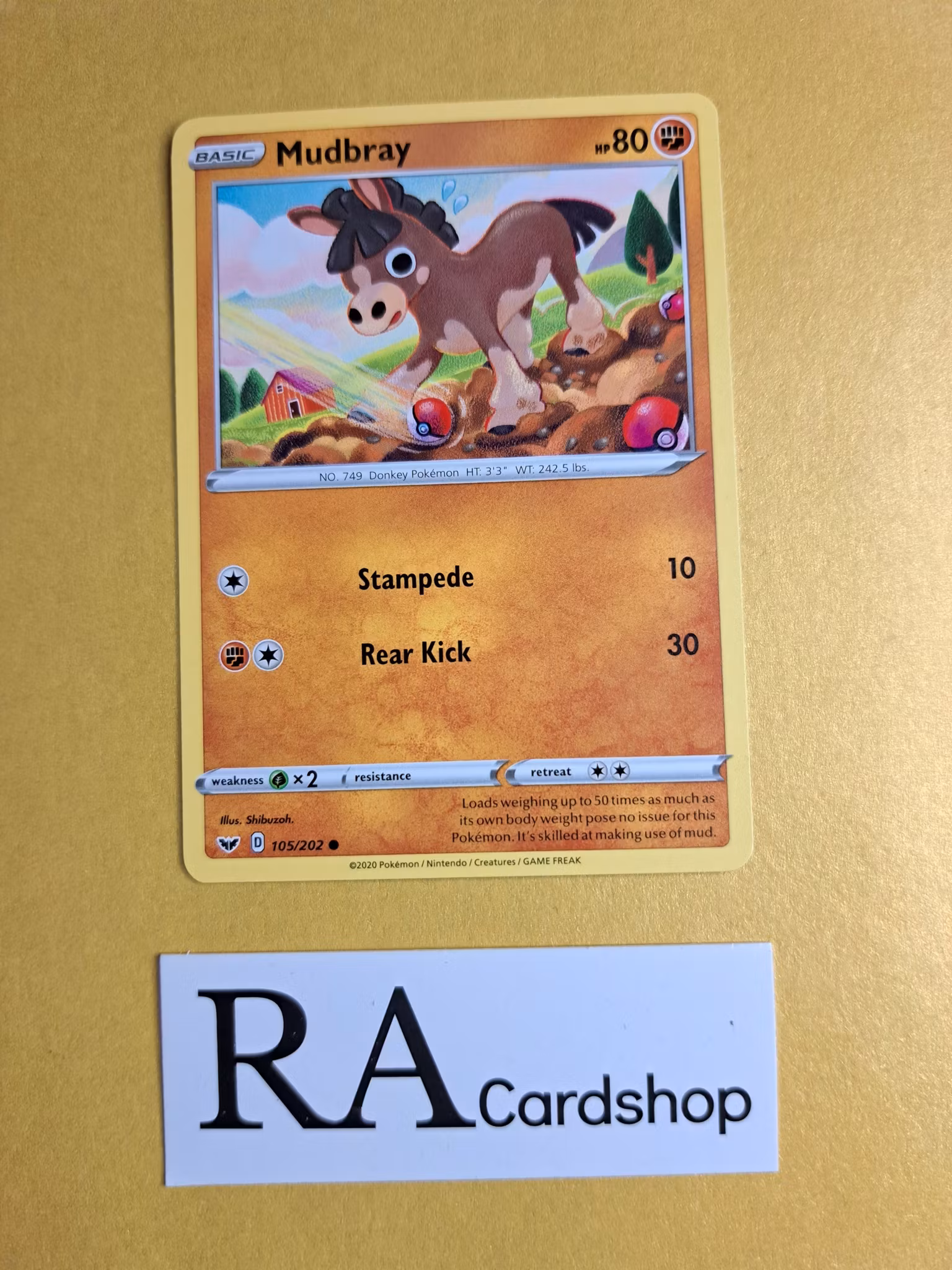 Mudbray Common 105/202 Sword and Shield Pokemon