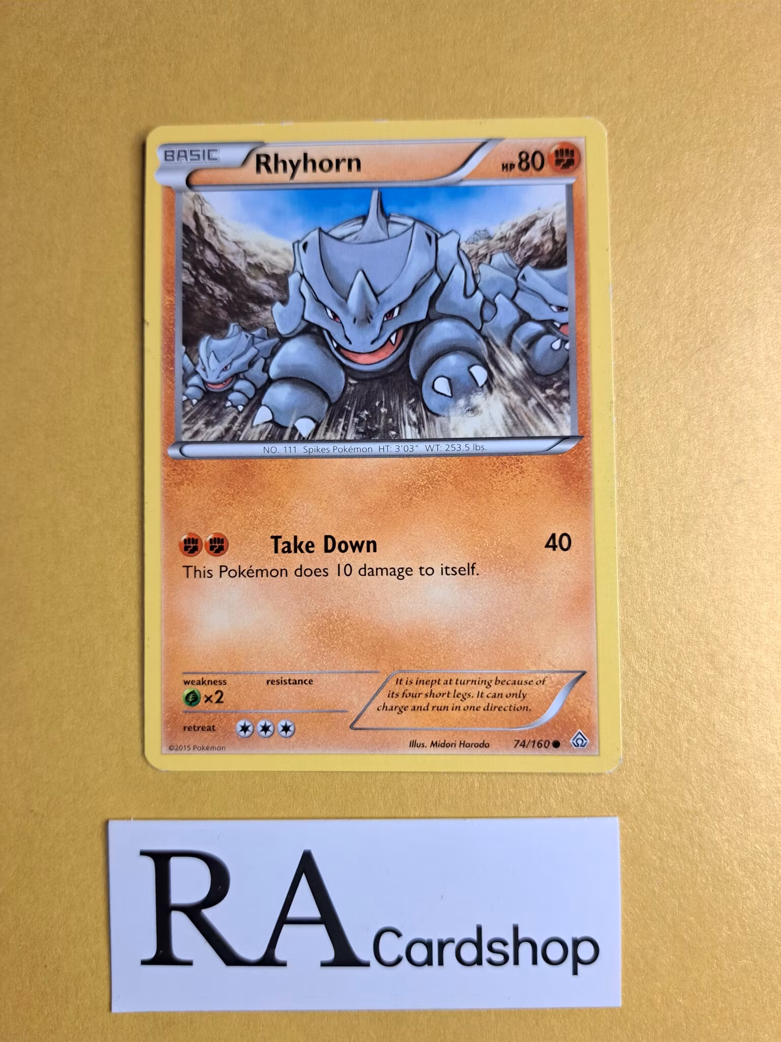 Rhyhorn Common 74/160 Primal Clash Pokemon