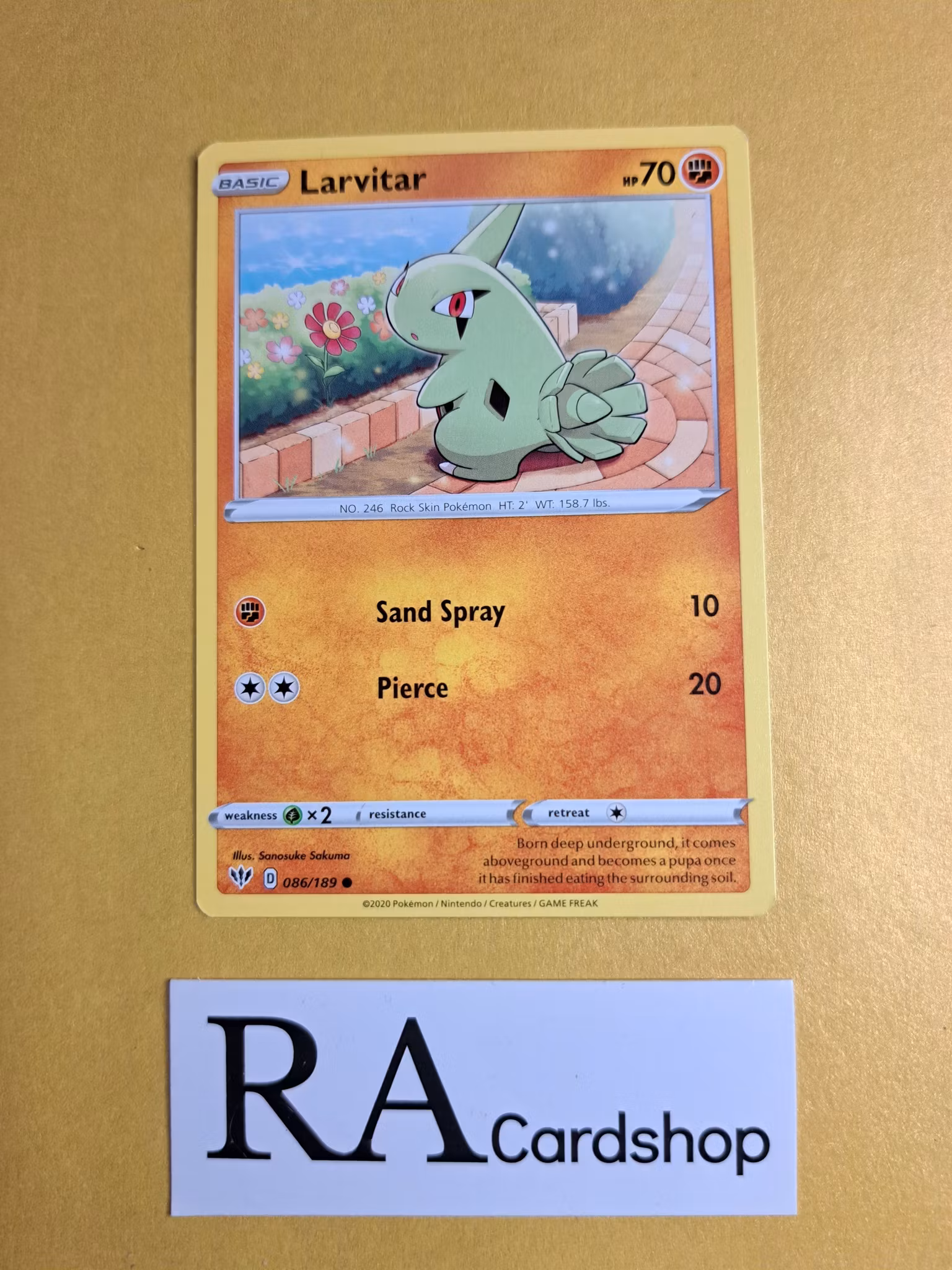 Larvitar Common 086/189 Darkness Ablaze Pokemon