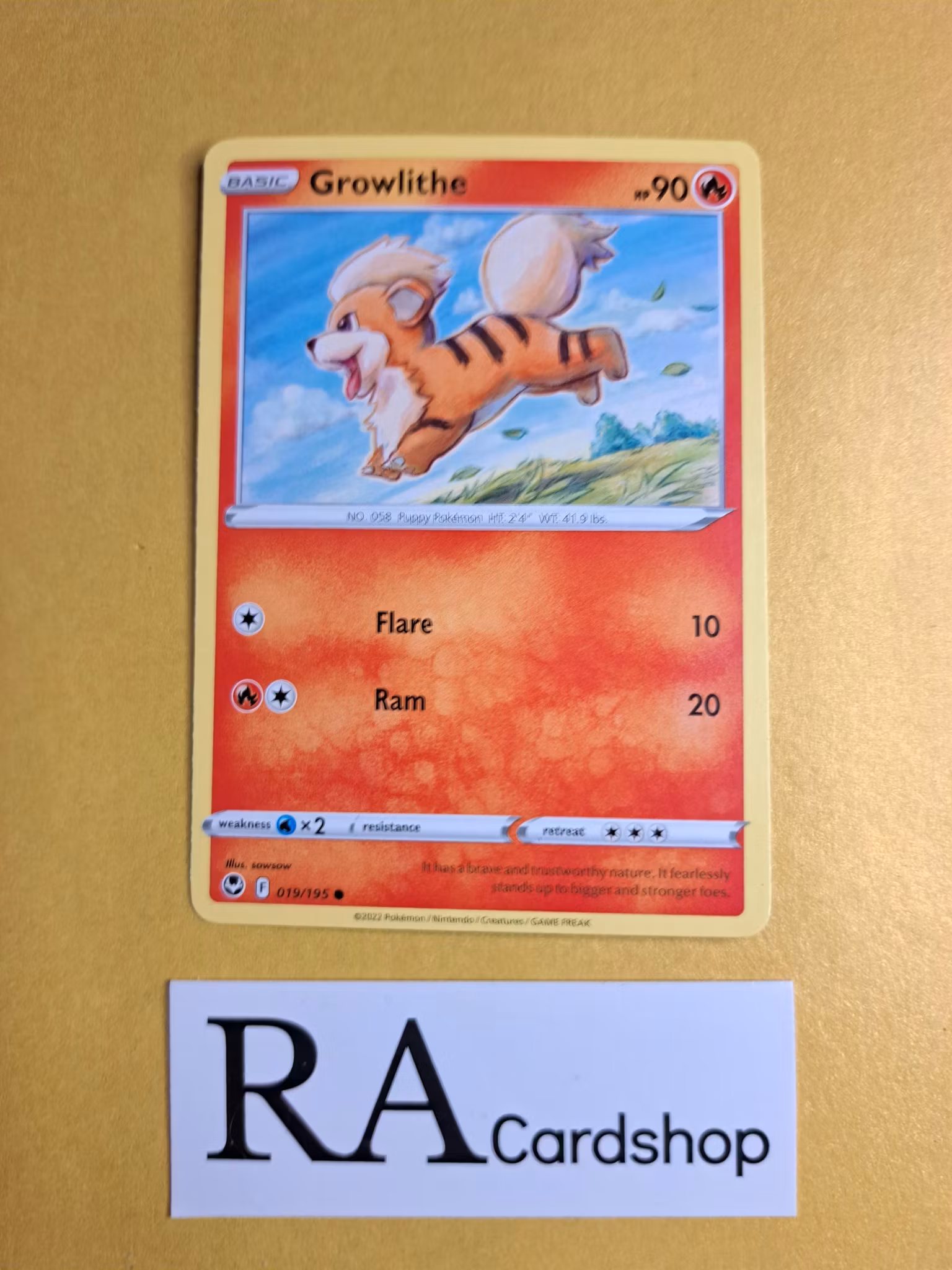 Growlithe Common 019/195 Silver Tempest Pokemon