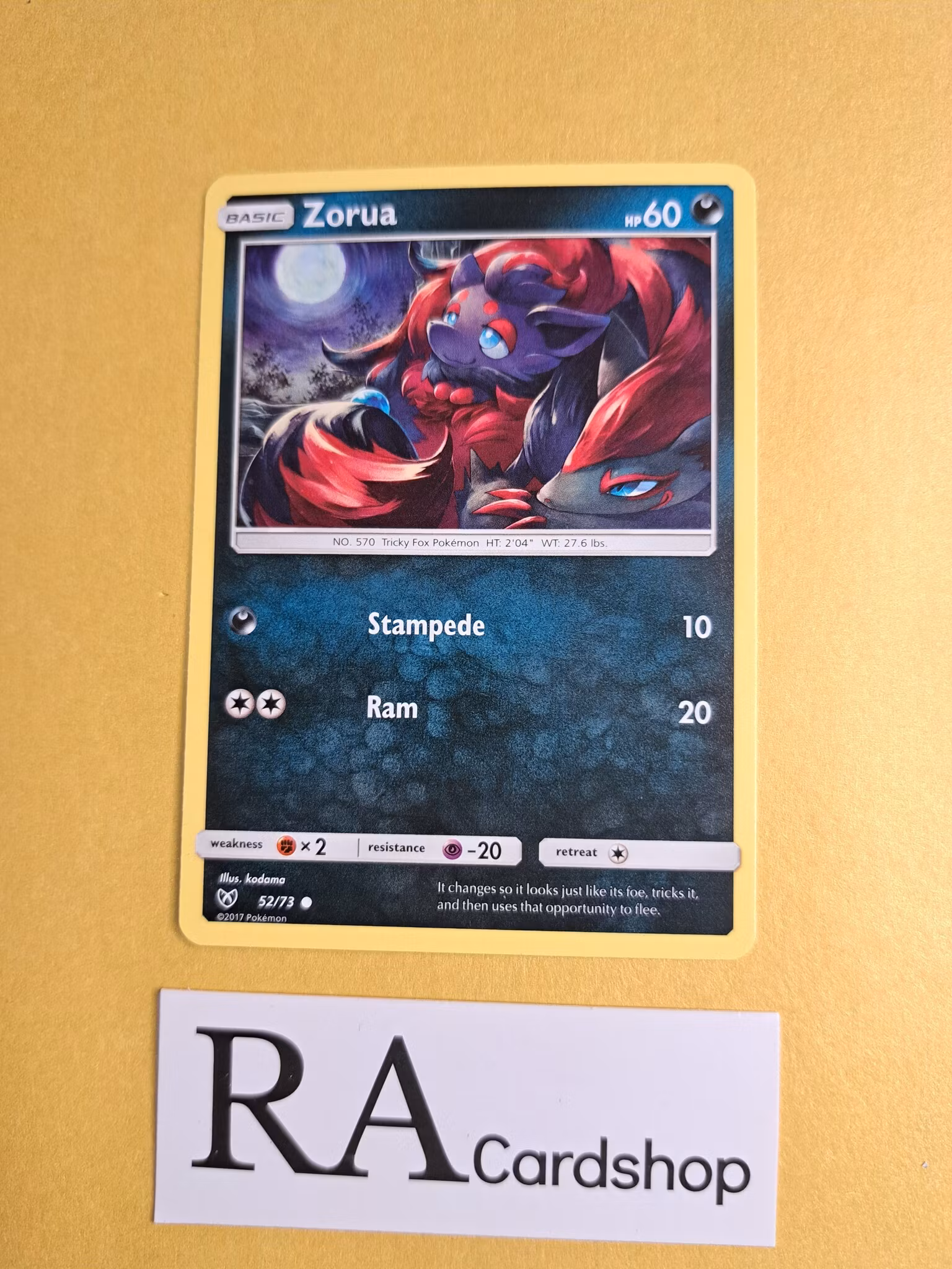 Zorua Common 52/73 Shining Legends Pokemon