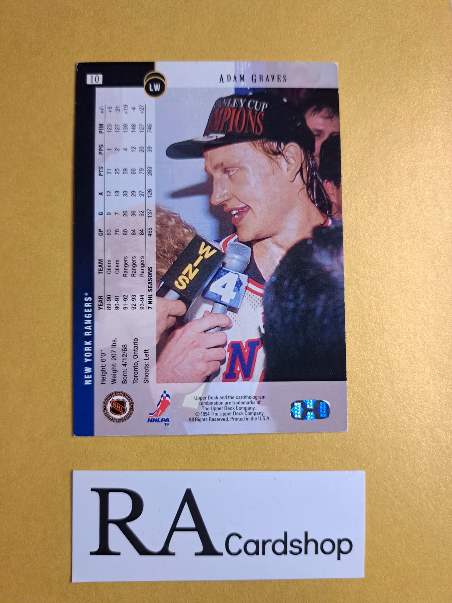 Adam Graves 94-95 Upper Deck #10 NHL Hockey