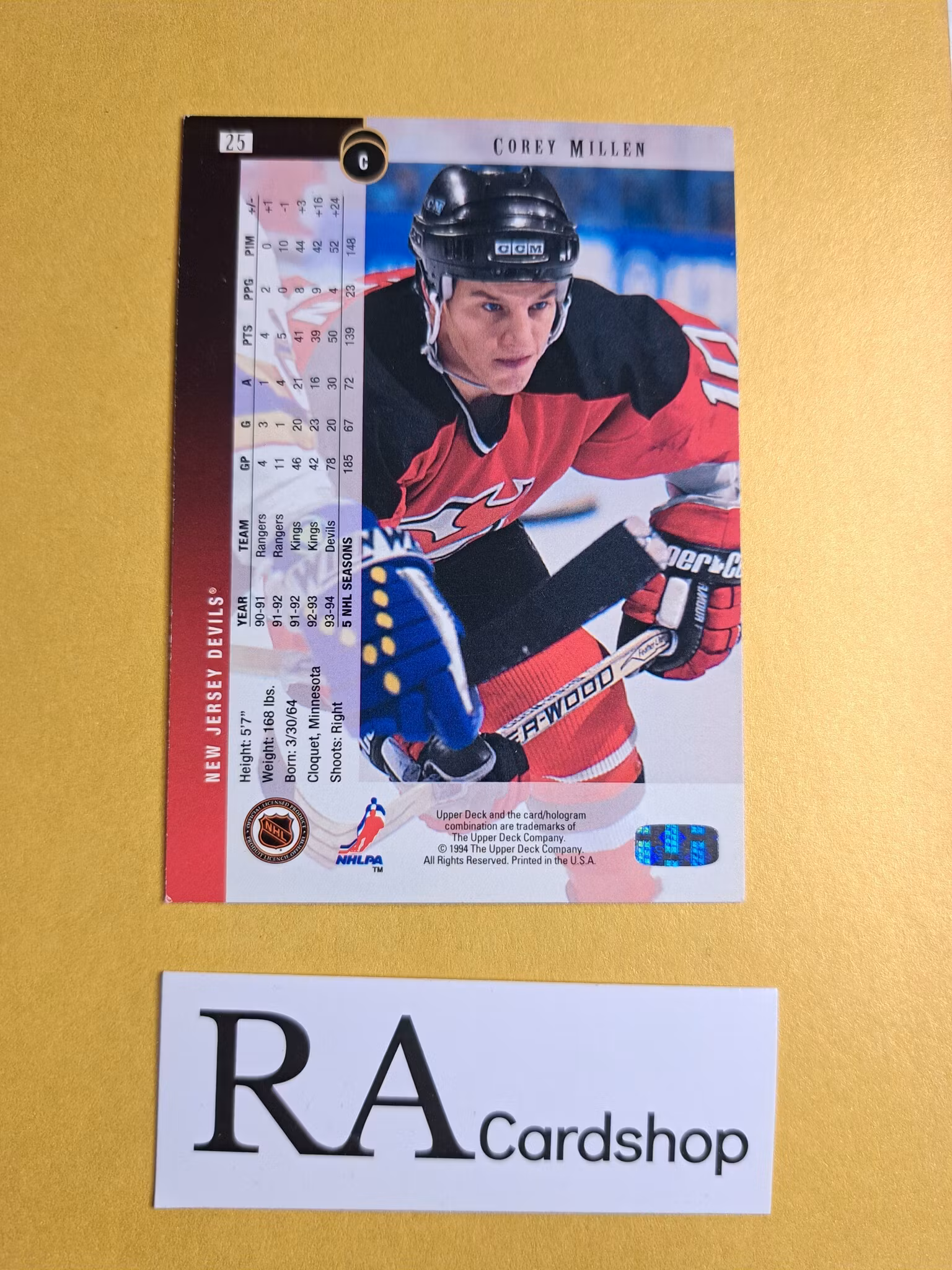 Corey Millen 94-95 Upper Deck #25 NHL Hockey