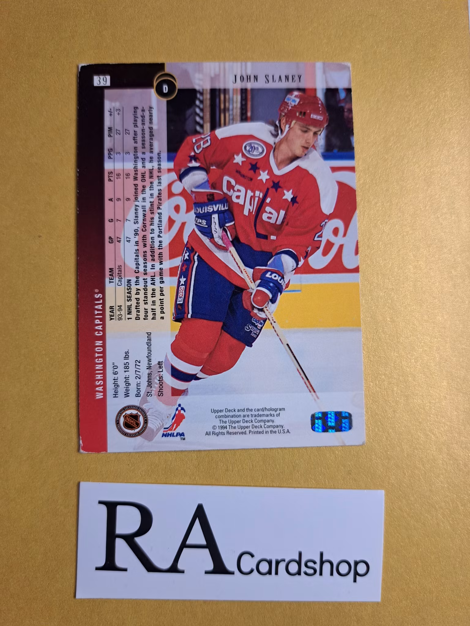 John Slaney 94-95 Upper Deck #39 NHL Hockey