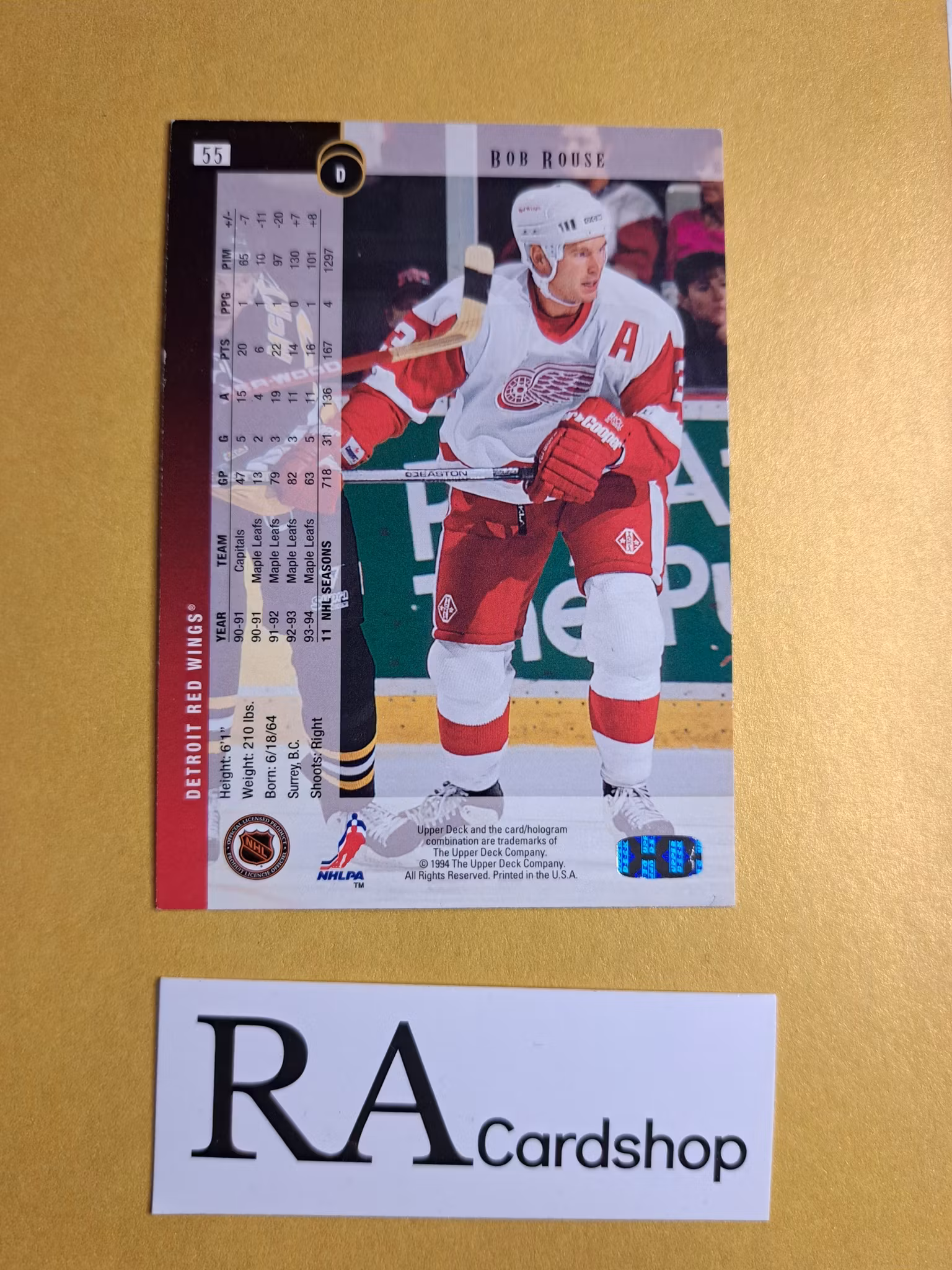 Rob Rouse (2) 94-95 Upper Deck #55 NHL Hockey