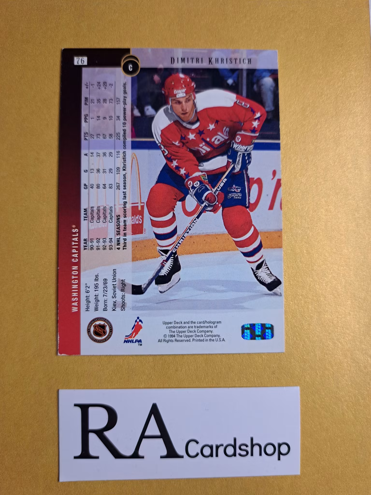 Dimitri Khristich (1) 94-95 Upper Deck #76 NHL Hockey