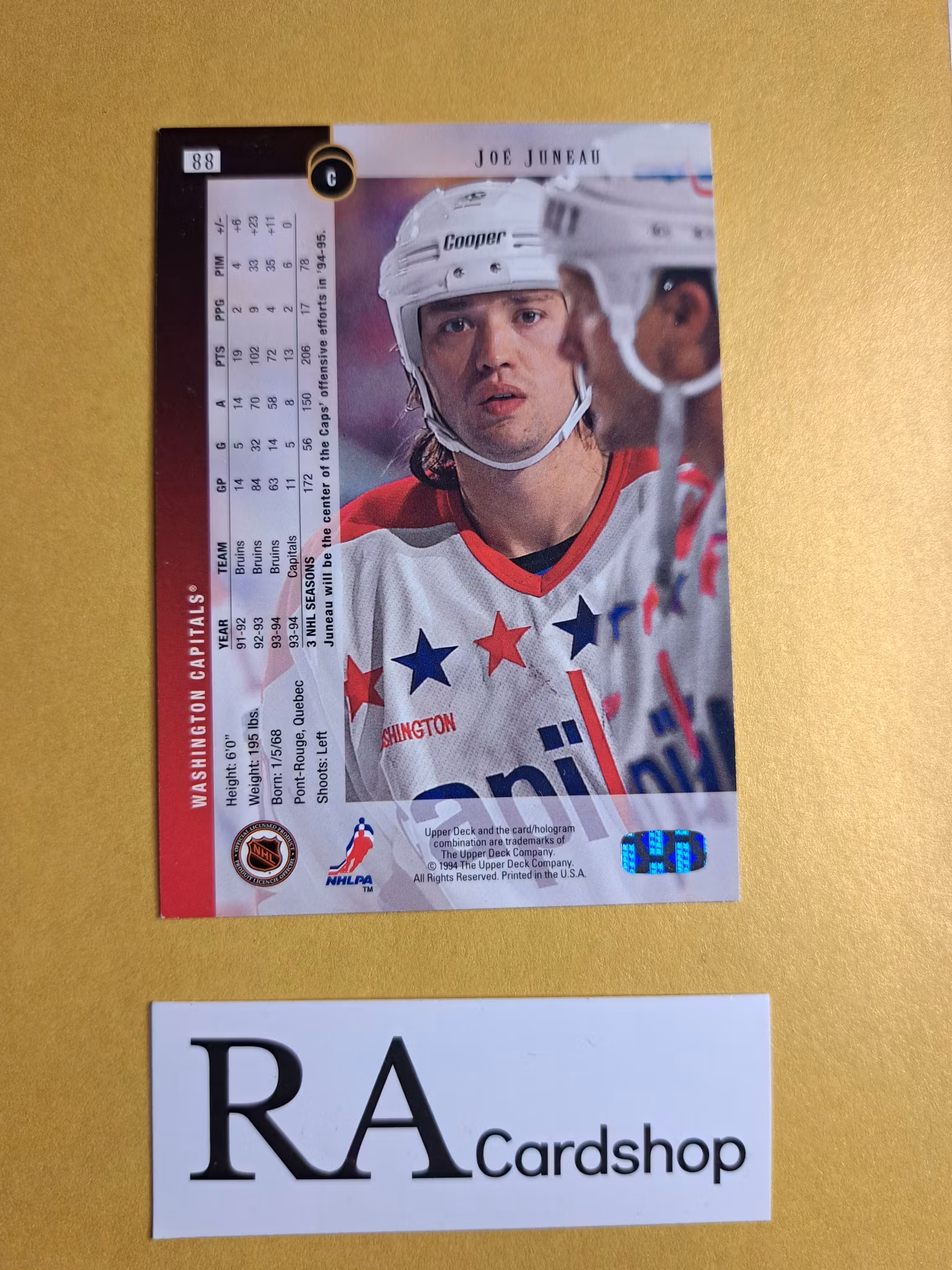 Joe Juneau (1) 94-95 Upper Deck #88 NHL Hockey