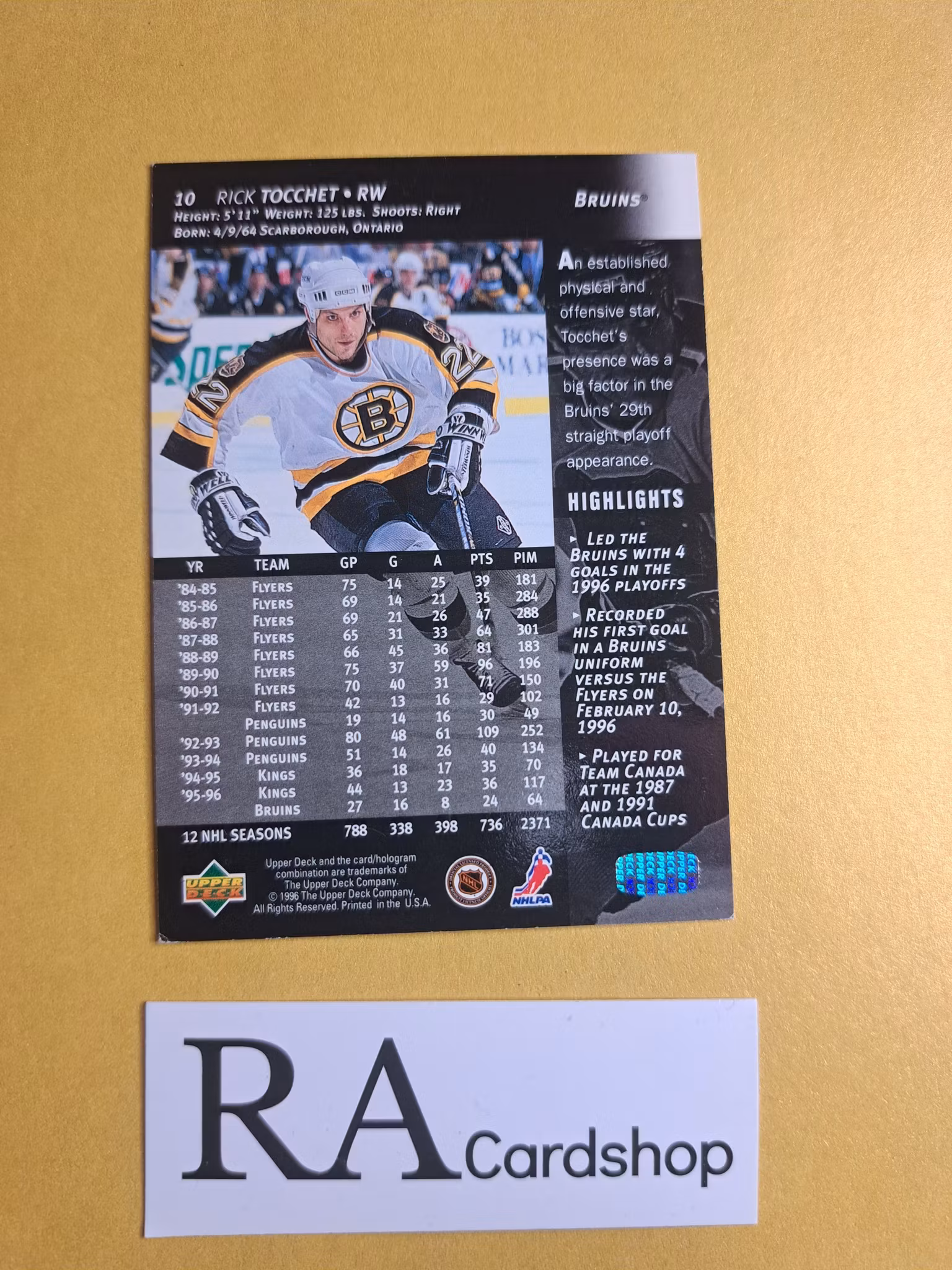 Rick Tocchet 96-97 Upper Deck #10 NHL Hockey