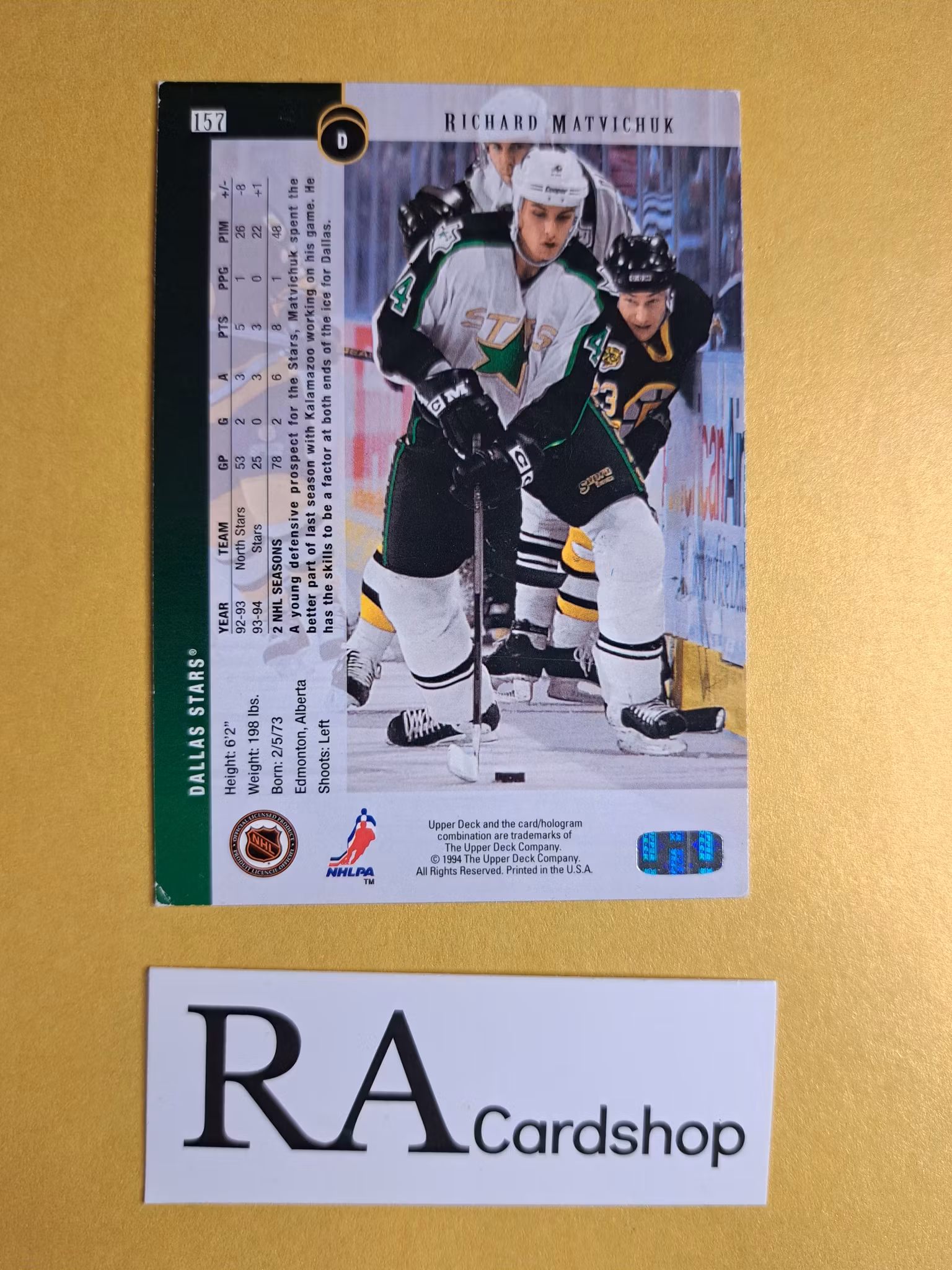 Richard Matvichuk (2) 94-95 Upper Deck #157 NHL Hockey