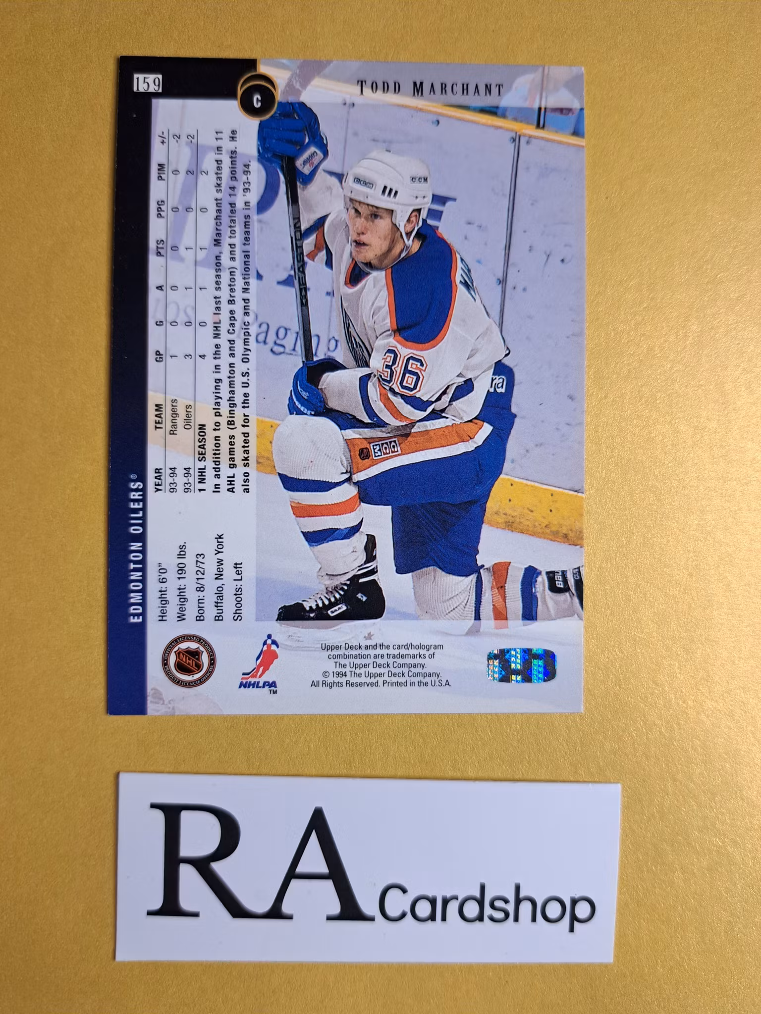 Todd Marchant (2) 94-95 Upper Deck #159 NHL Hockey