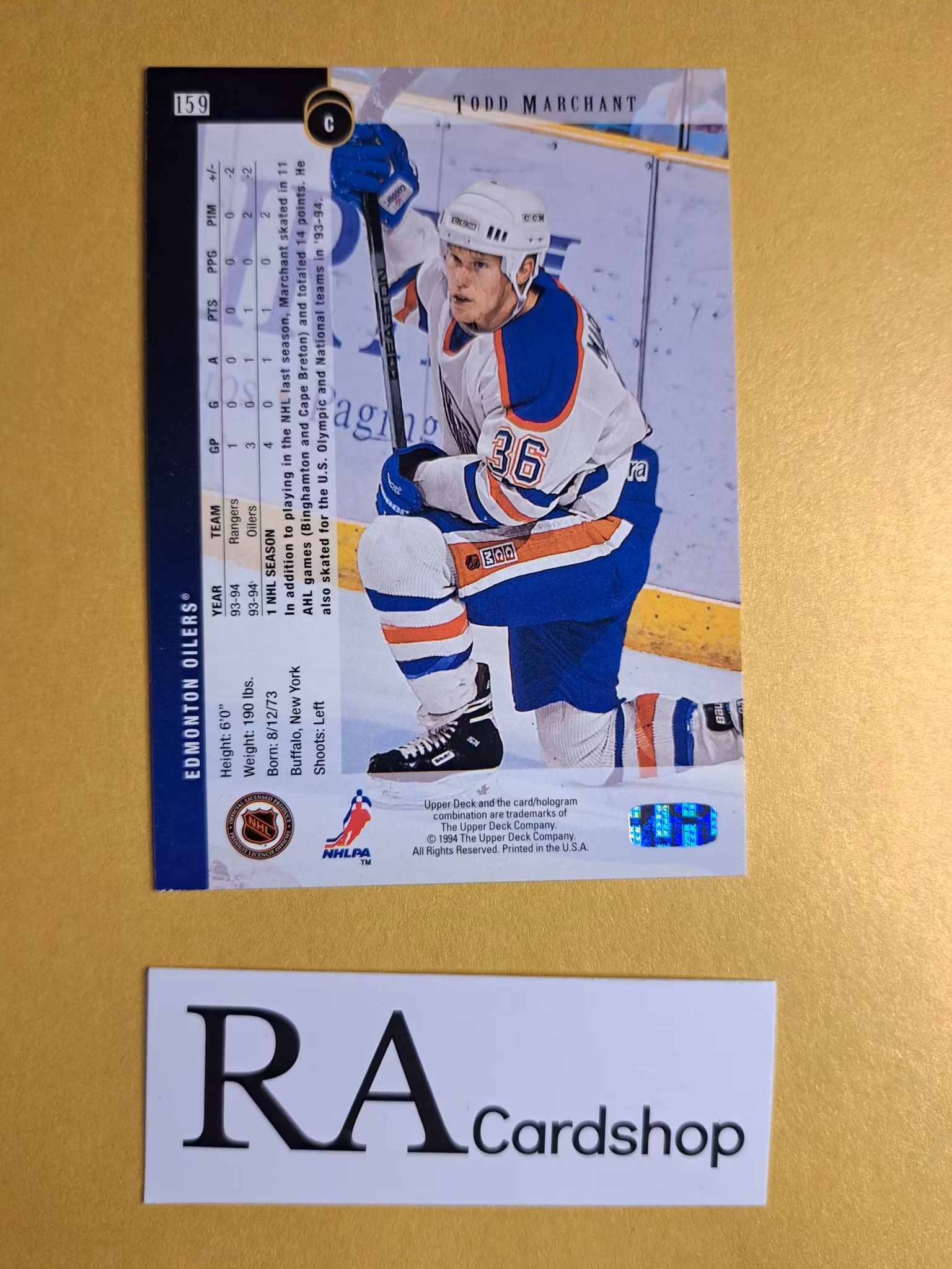Todd Marchant (1) 94-95 Upper Deck #159 NHL Hockey