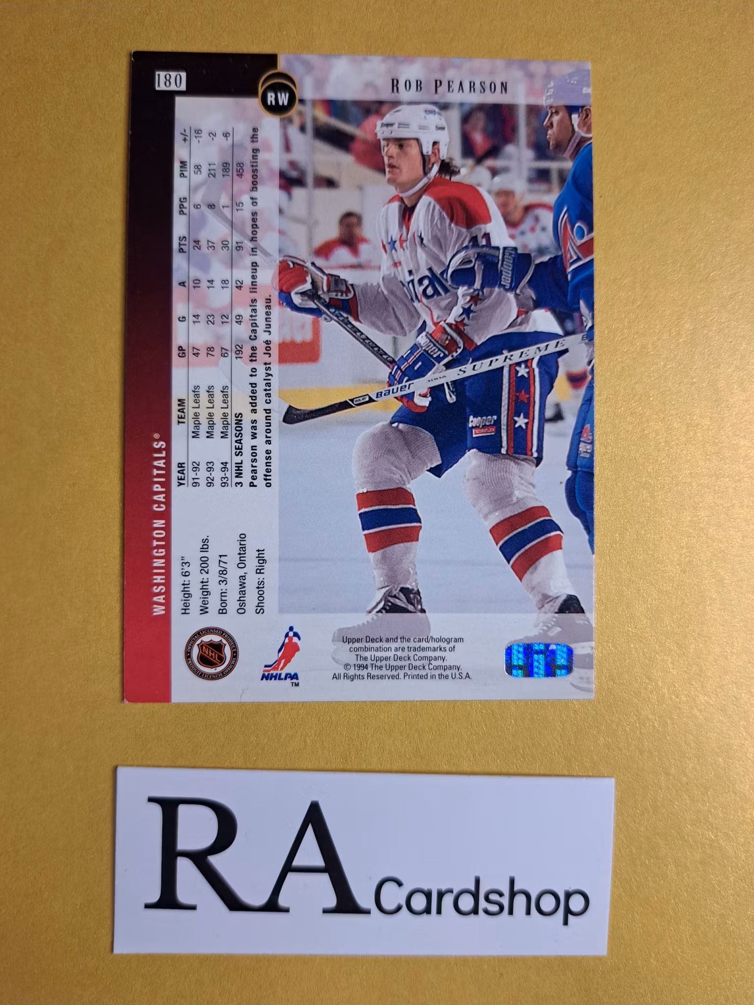 Rob Pearson (1) 94-95 Upper Deck #180 NHL Hockey