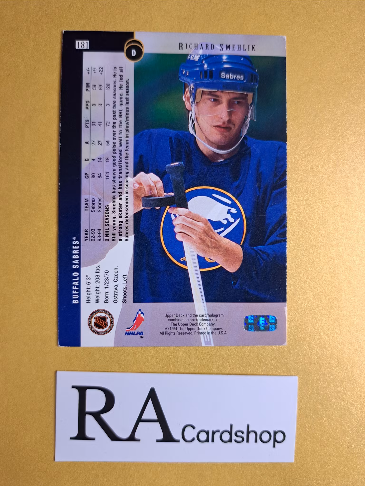 Richard Smehlik 94-95 Upper Deck #181 NHL Hockey
