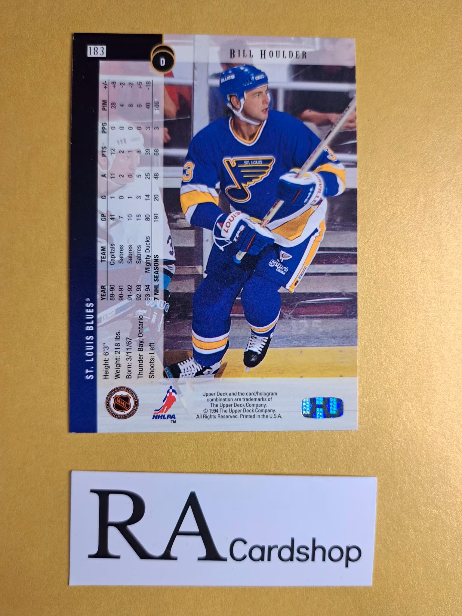 Bill Houlder (1) 94-95 Upper Deck #183 NHL Hockey