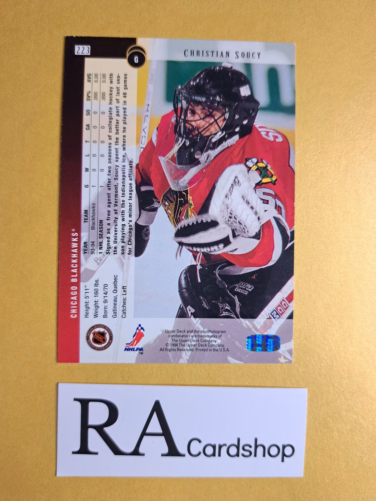 Christian Soucy 94-95 Upper Deck #223 NHL Hockey