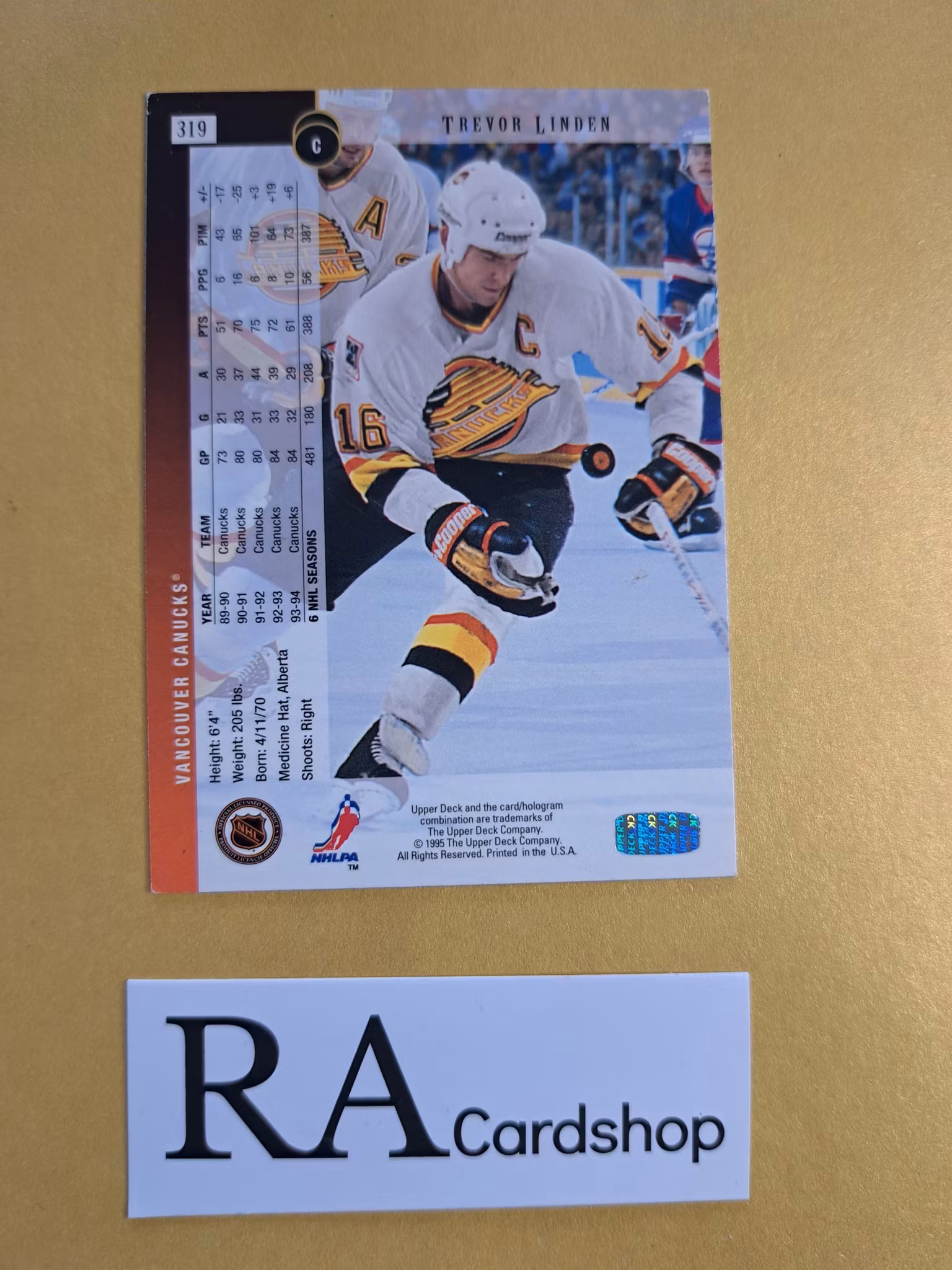 Trevor Linden 94-95 Upper Deck #319 NHL Hockey