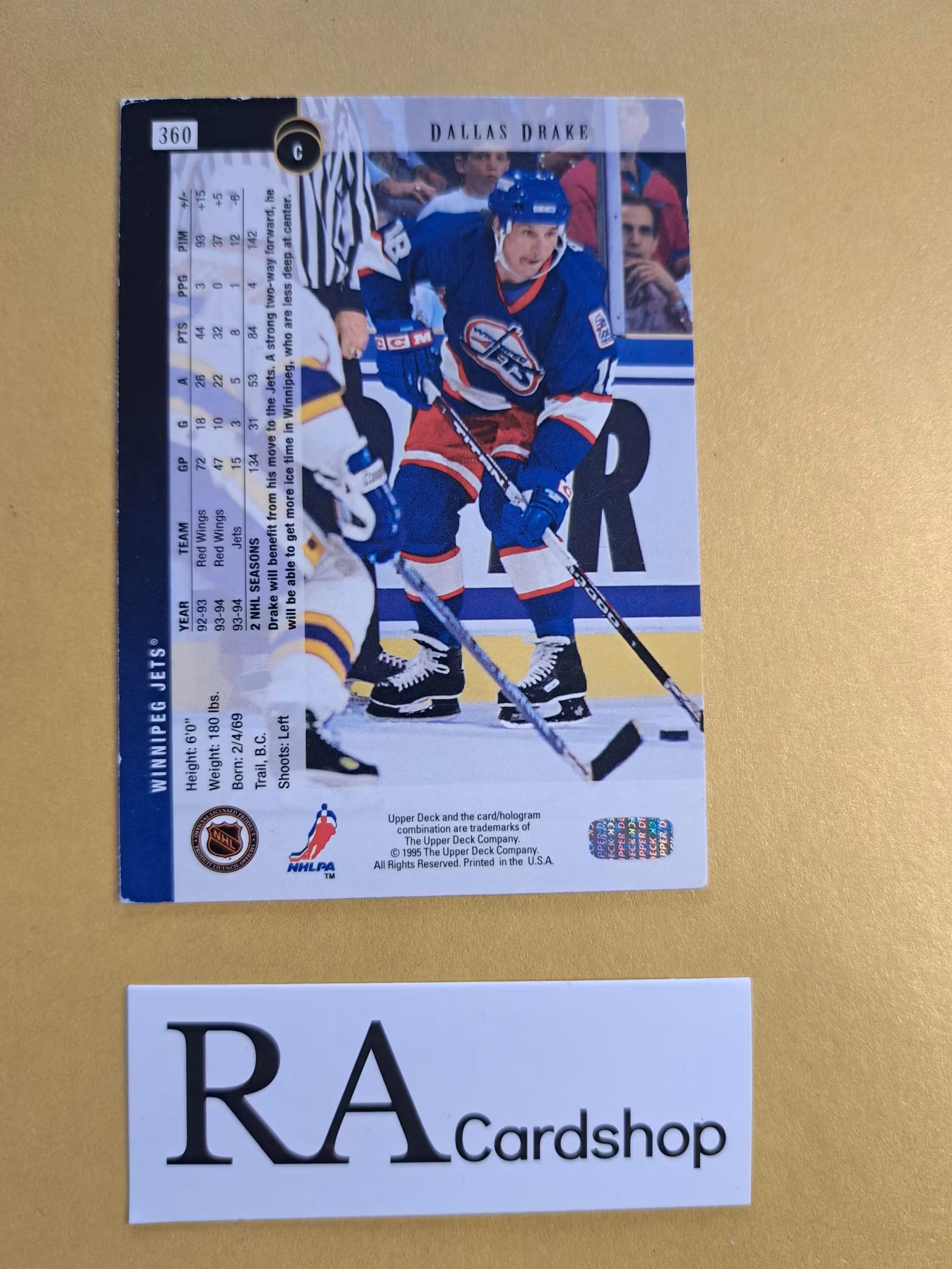 Dallas Drake 94-95 Upper Deck #360 NHL Hockey