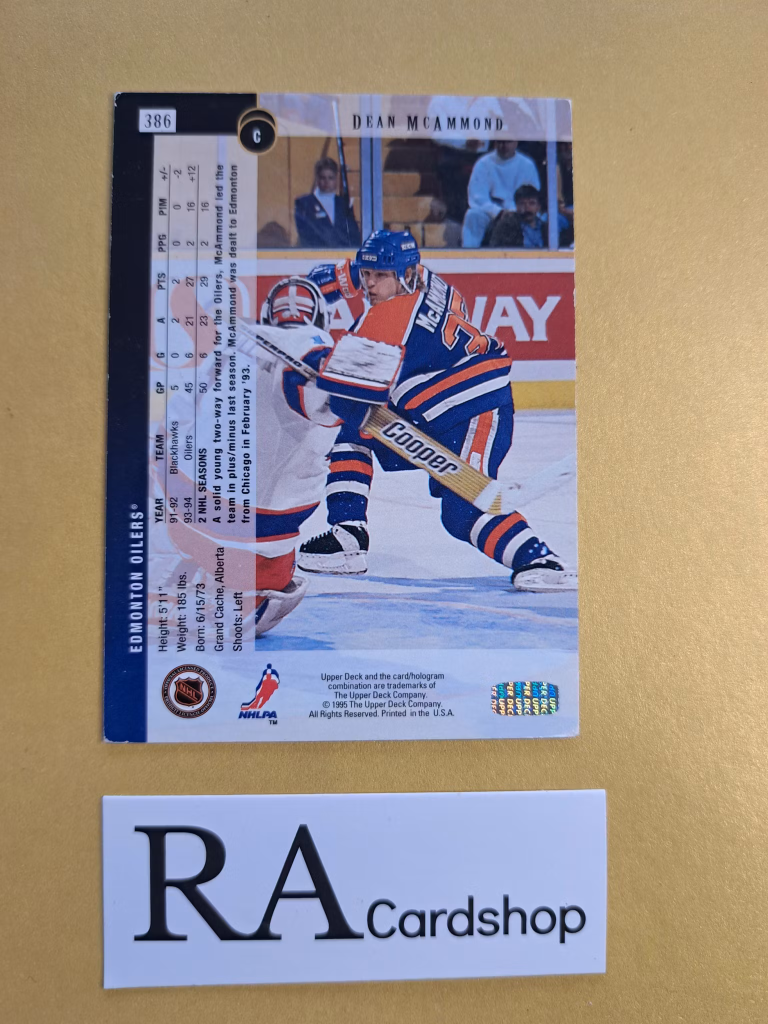 Dean McAmmond 94-95 Upper Deck #386 NHL Hockey
