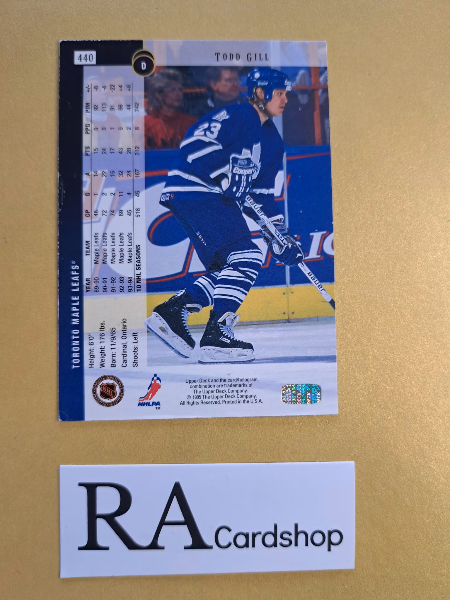 Todd Gill 94-95 Upper Deck #440 NHL Hockey