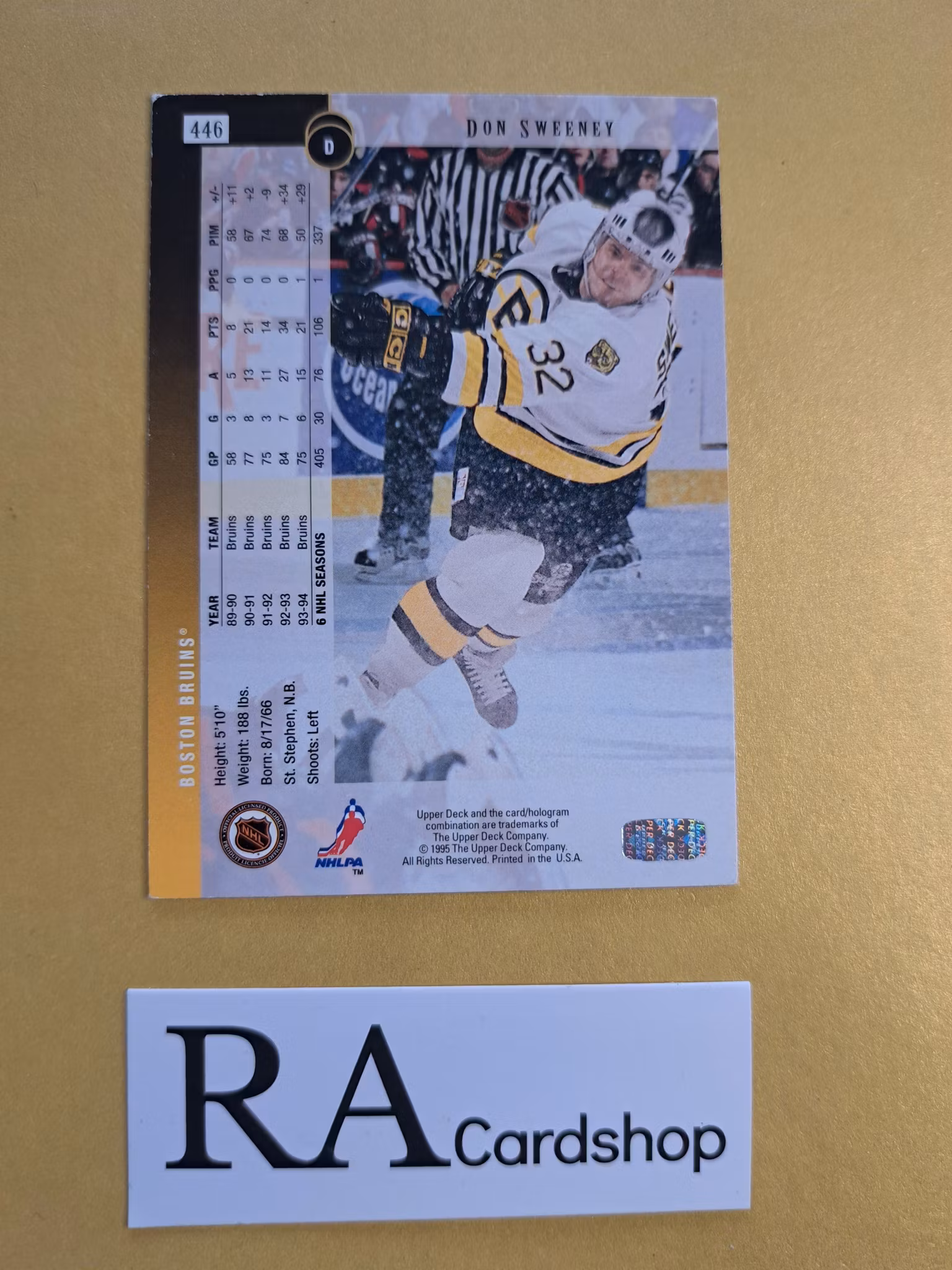 Don Sweeney 94-95 Upper Deck #446 NHL Hockey