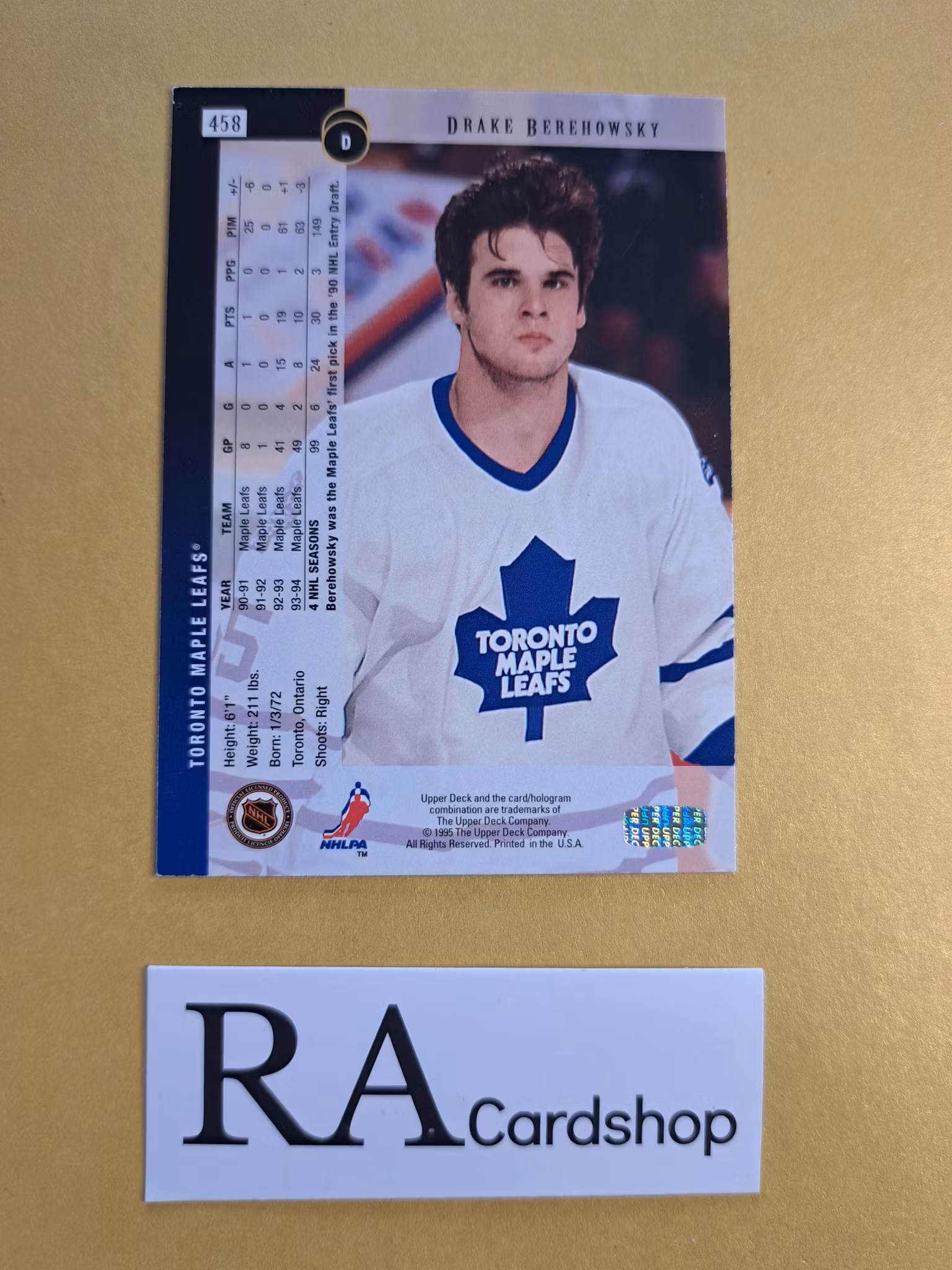 Drake Berehowsky 94-95 Upper Deck #458 NHL Hockey