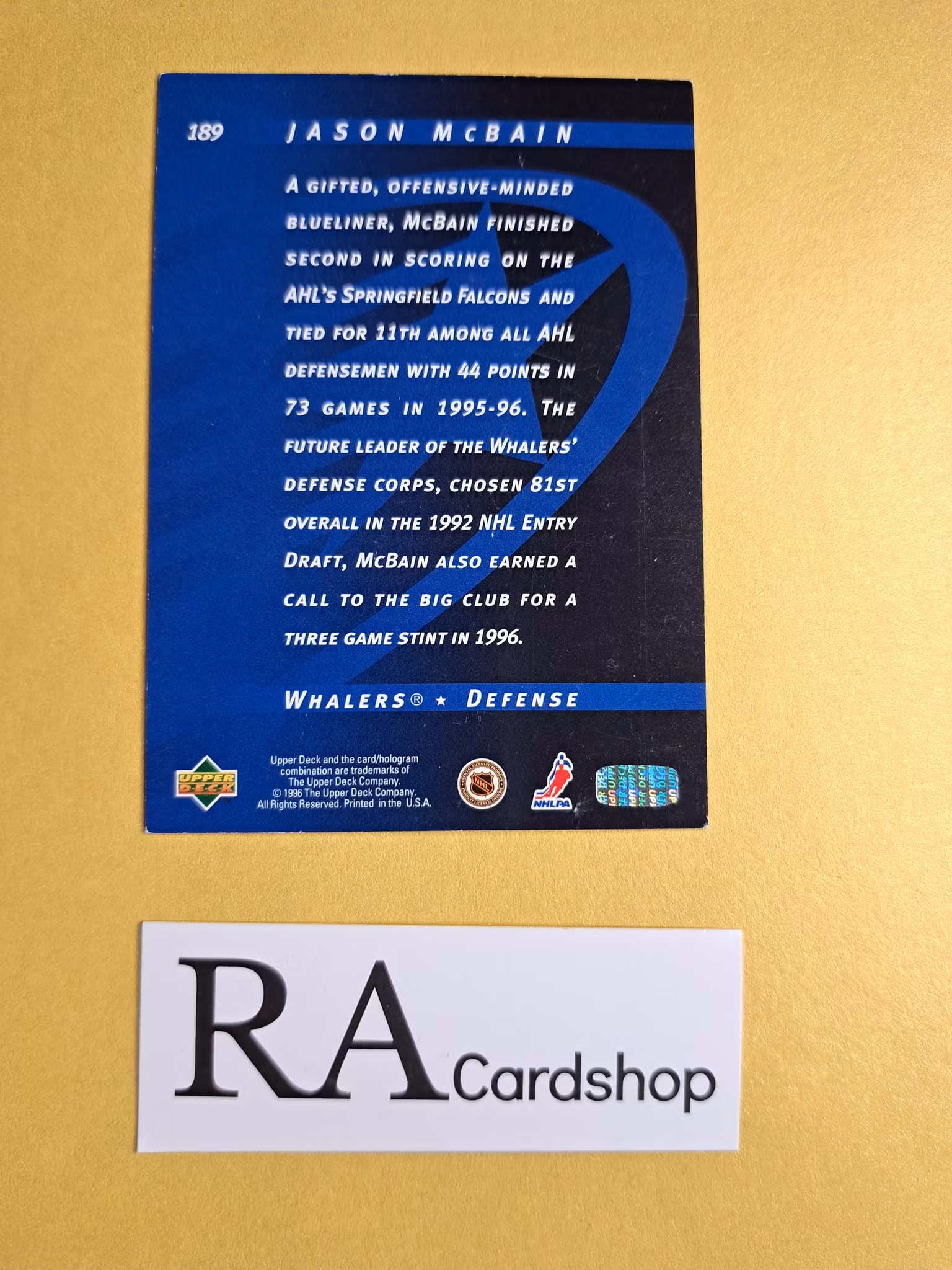 Jason McBain 96-97 Upper Deck #189 NHL Hockey