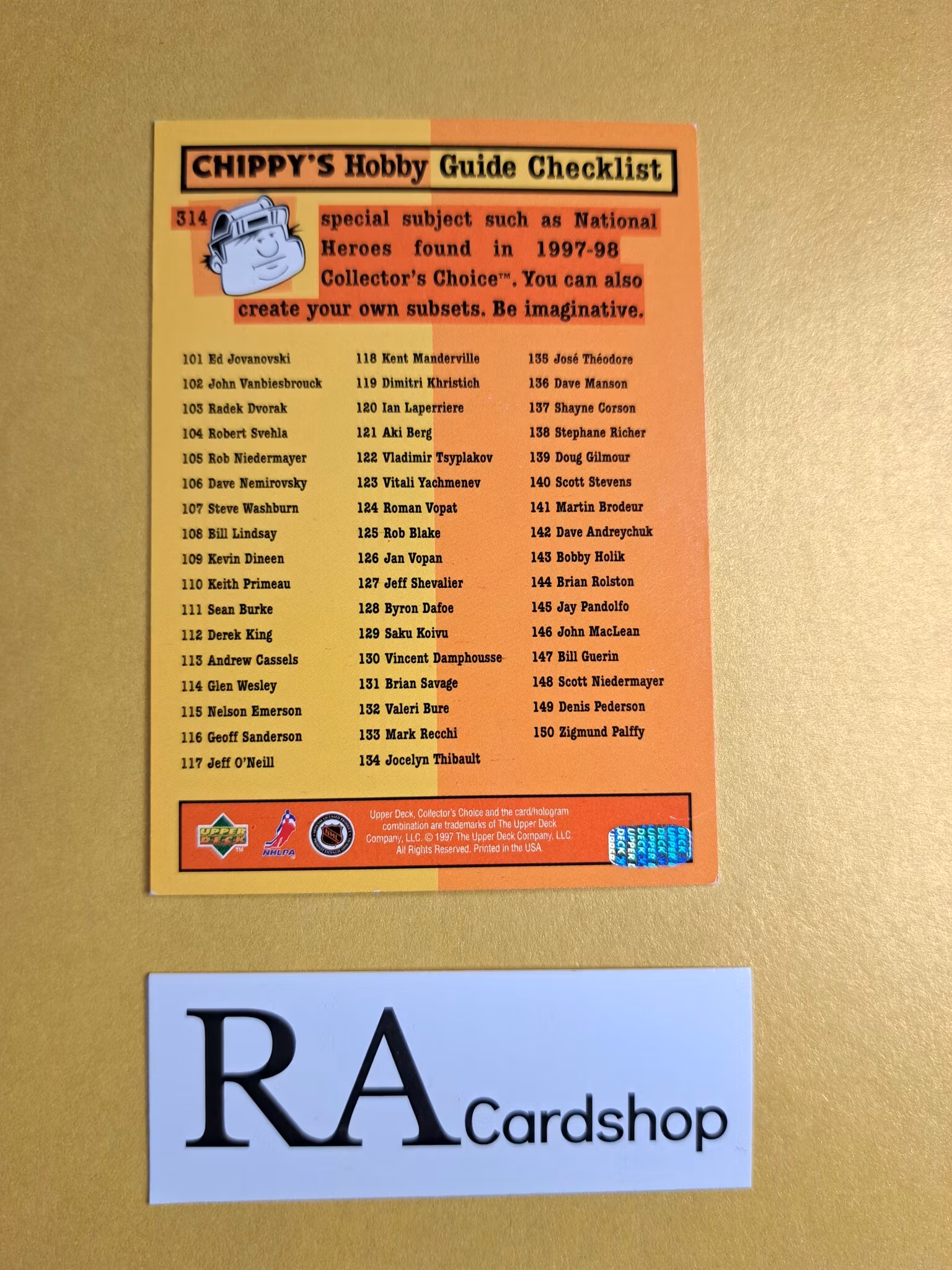 Jaromir Jagr Checklist 97-98 Upper Deck Collectors Choice #314 Hockey