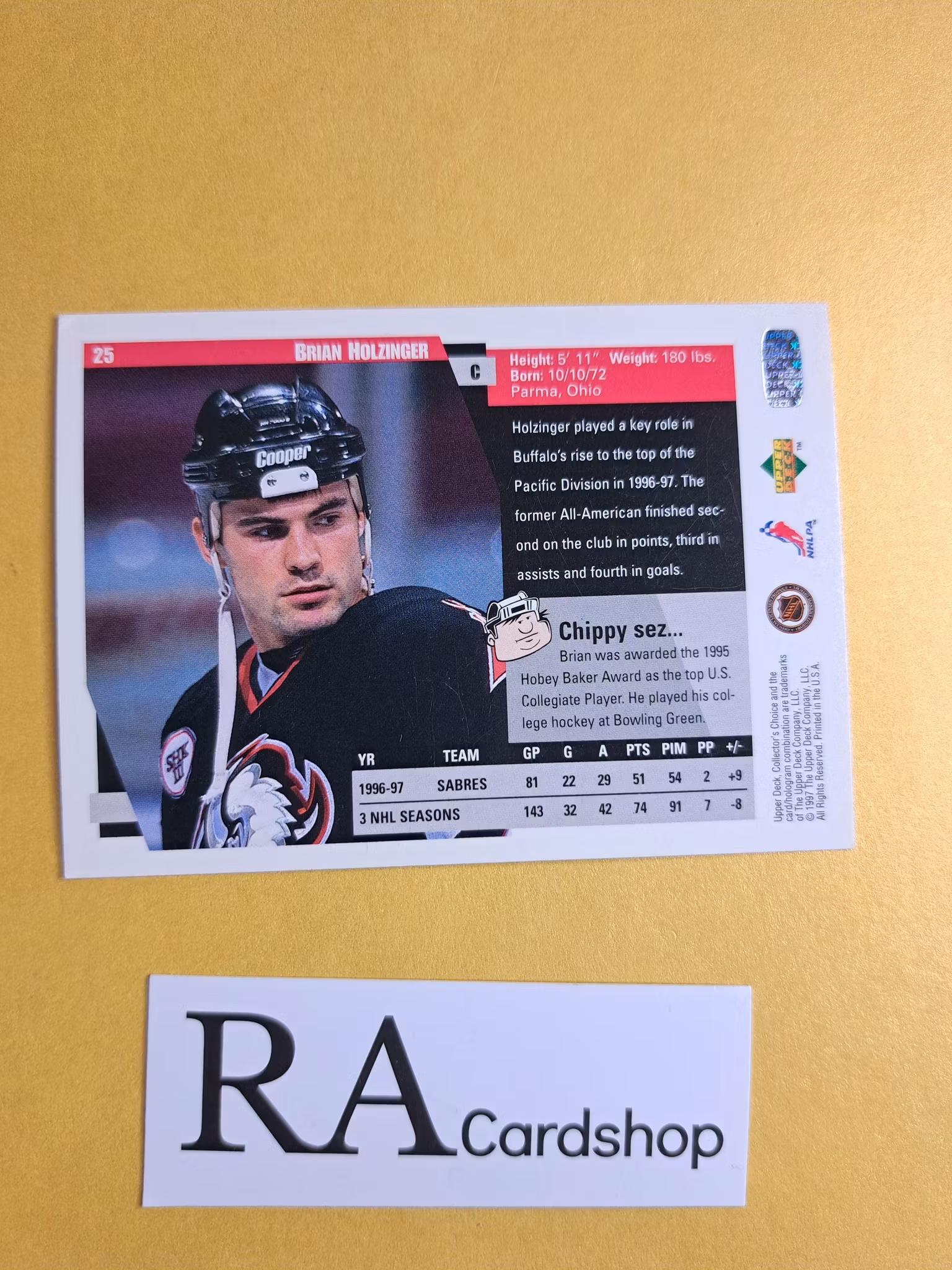 Brian Holzinger 97-98 Upper Deck Collectors Choice #25 NHL Hockey