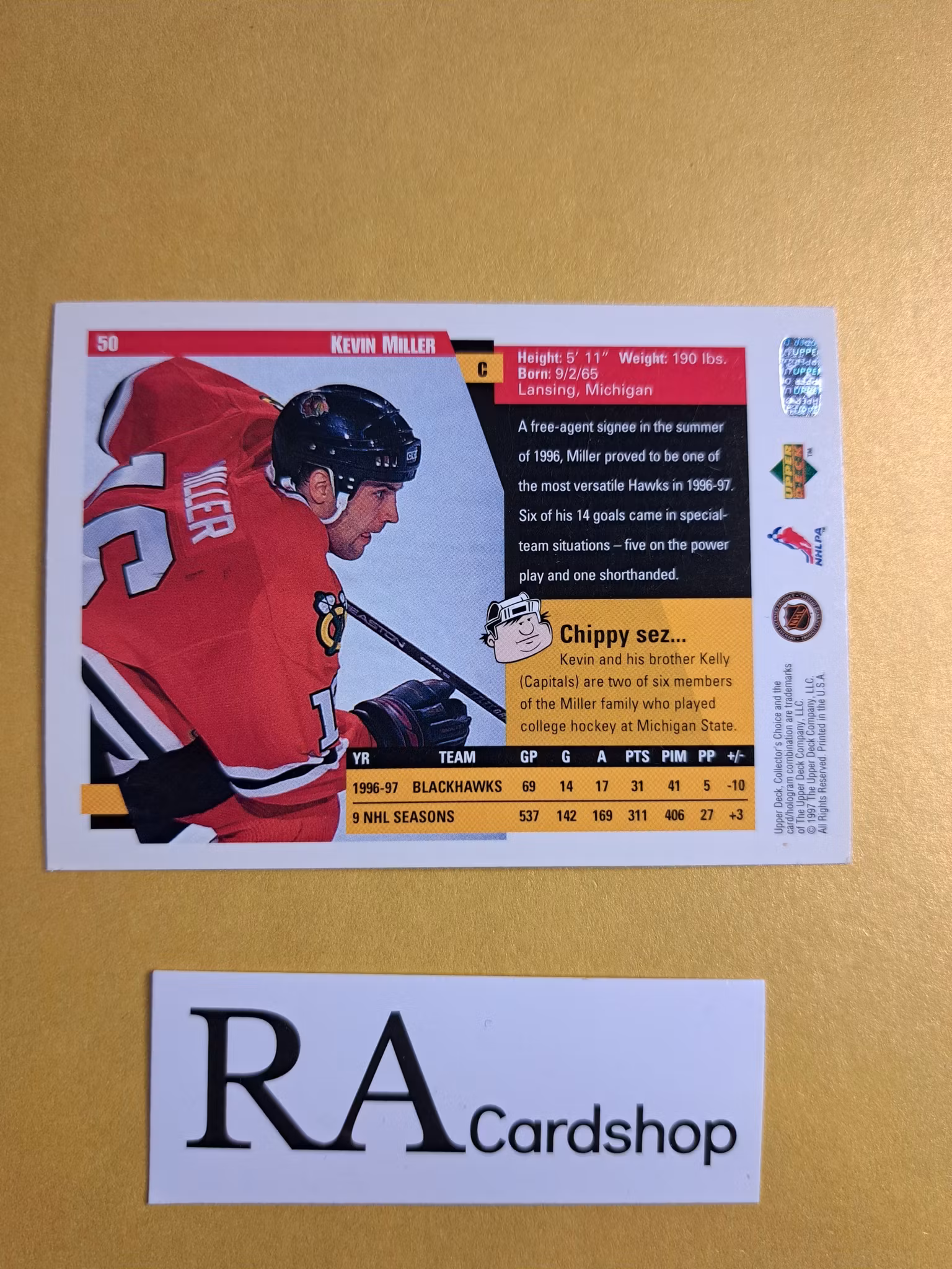 Kevin Miller 97-98 Upper Deck Collectors Choice #50 NHL Hockey