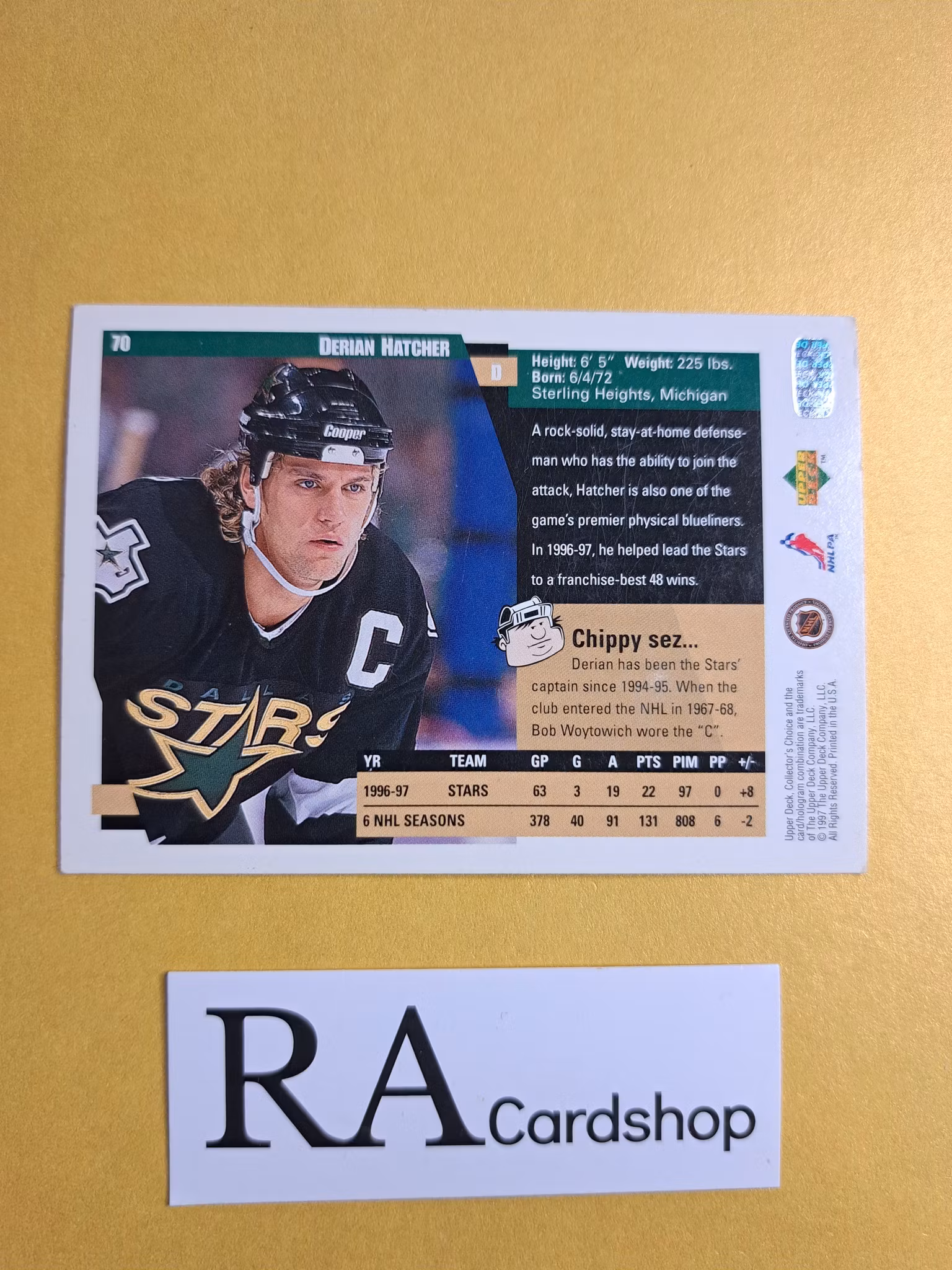 Derin Hatcher 97-98 Upper Deck Collectors Choice #70 NHL Hockey