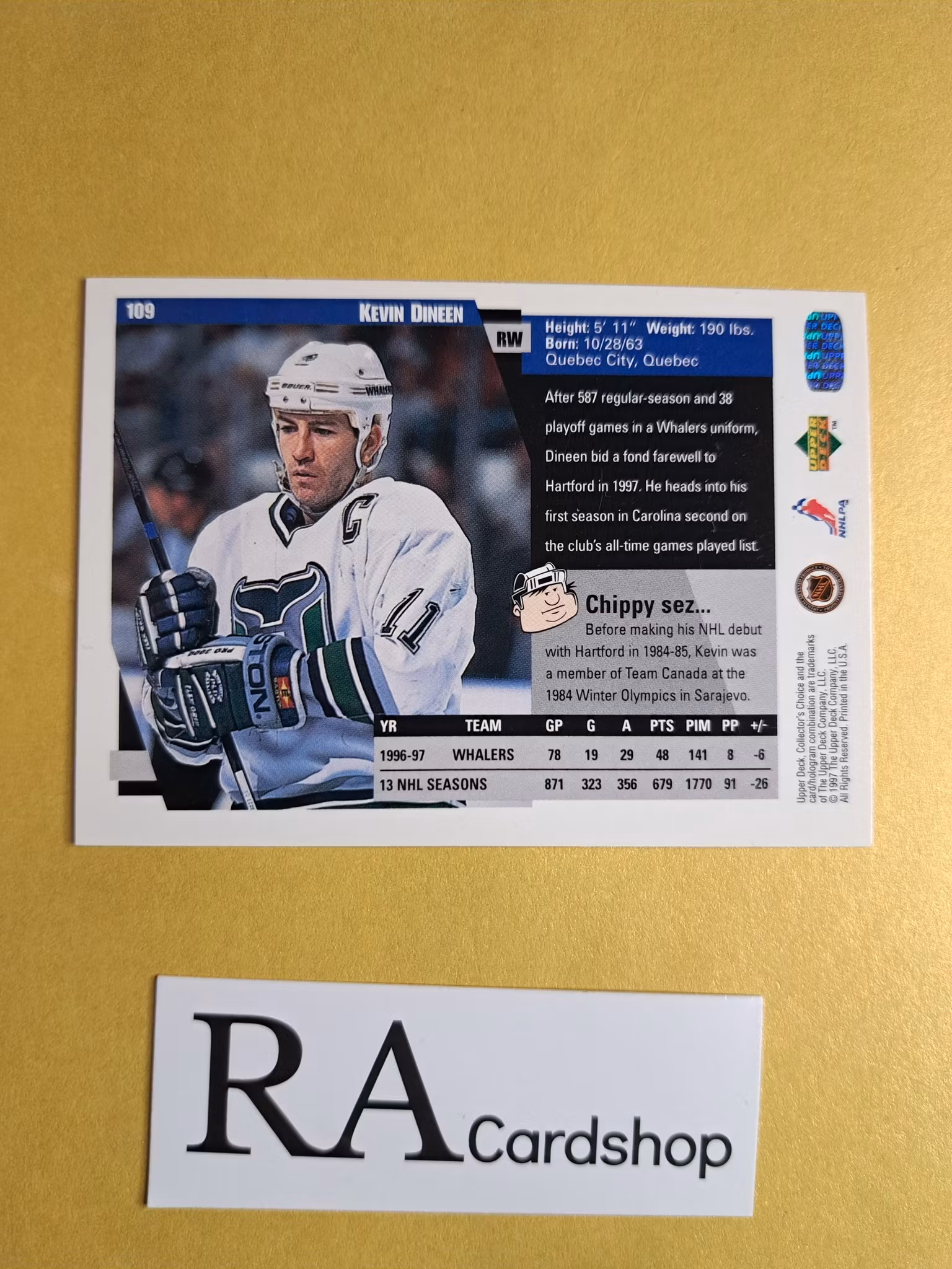 Kevin Dineen 97-98 Upper Deck Collectors Choice #109 NHL Hockey