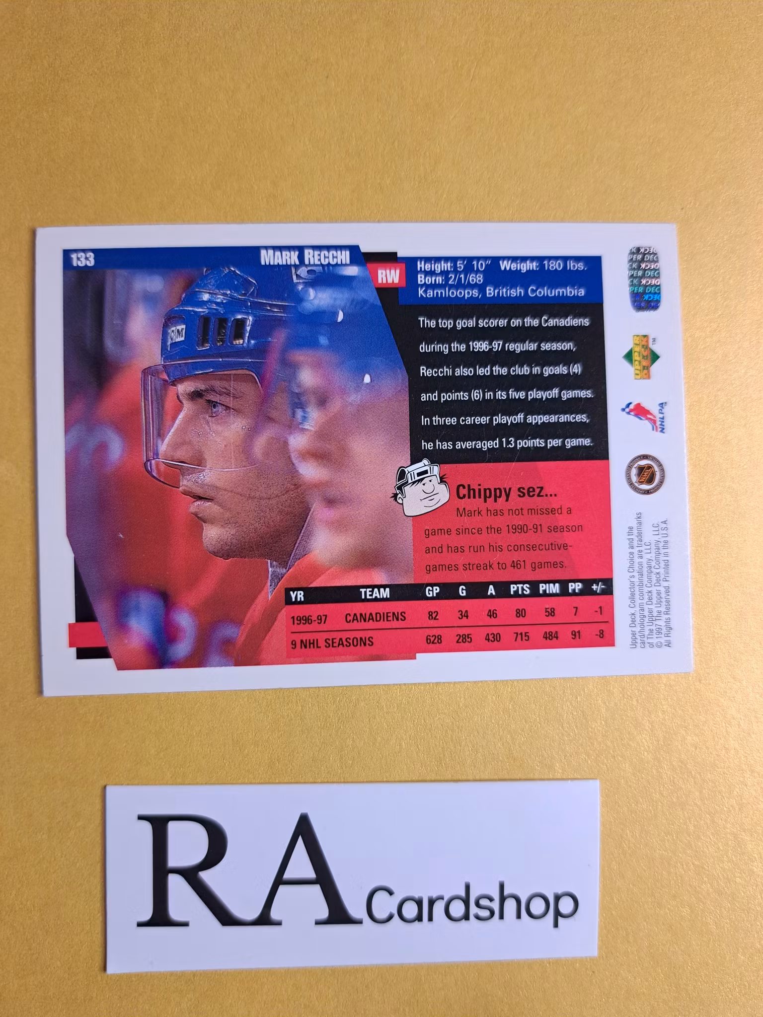 Mark Reechi 97-98 Upper Deck Collectors Choice #133 NHL Hockey