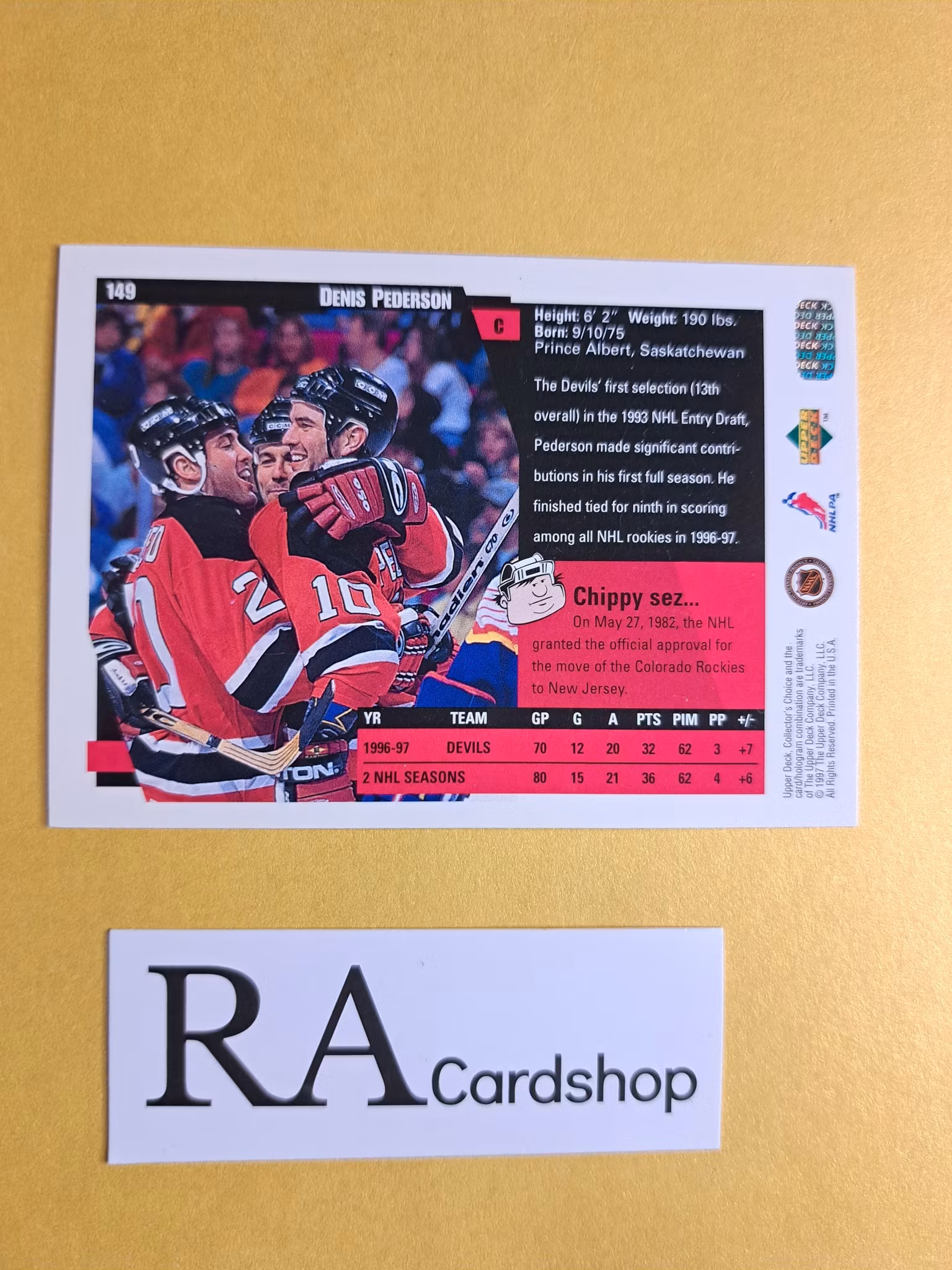 Denis Pederson 97-98 Upper Deck Collectors Choice #149 NHL Hockey