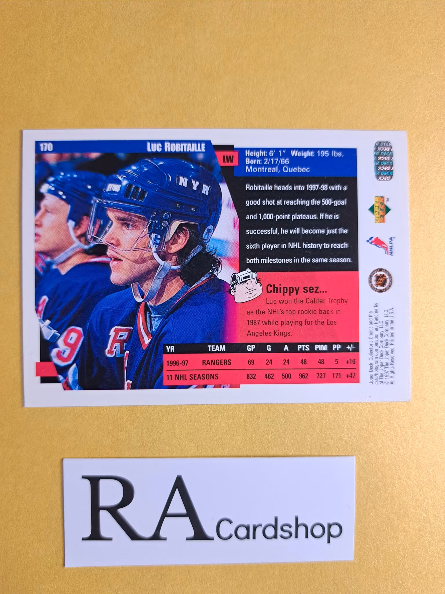 Luc Robitaille 97-98 Upper Deck Collectors Choice #170 NHL Hockey