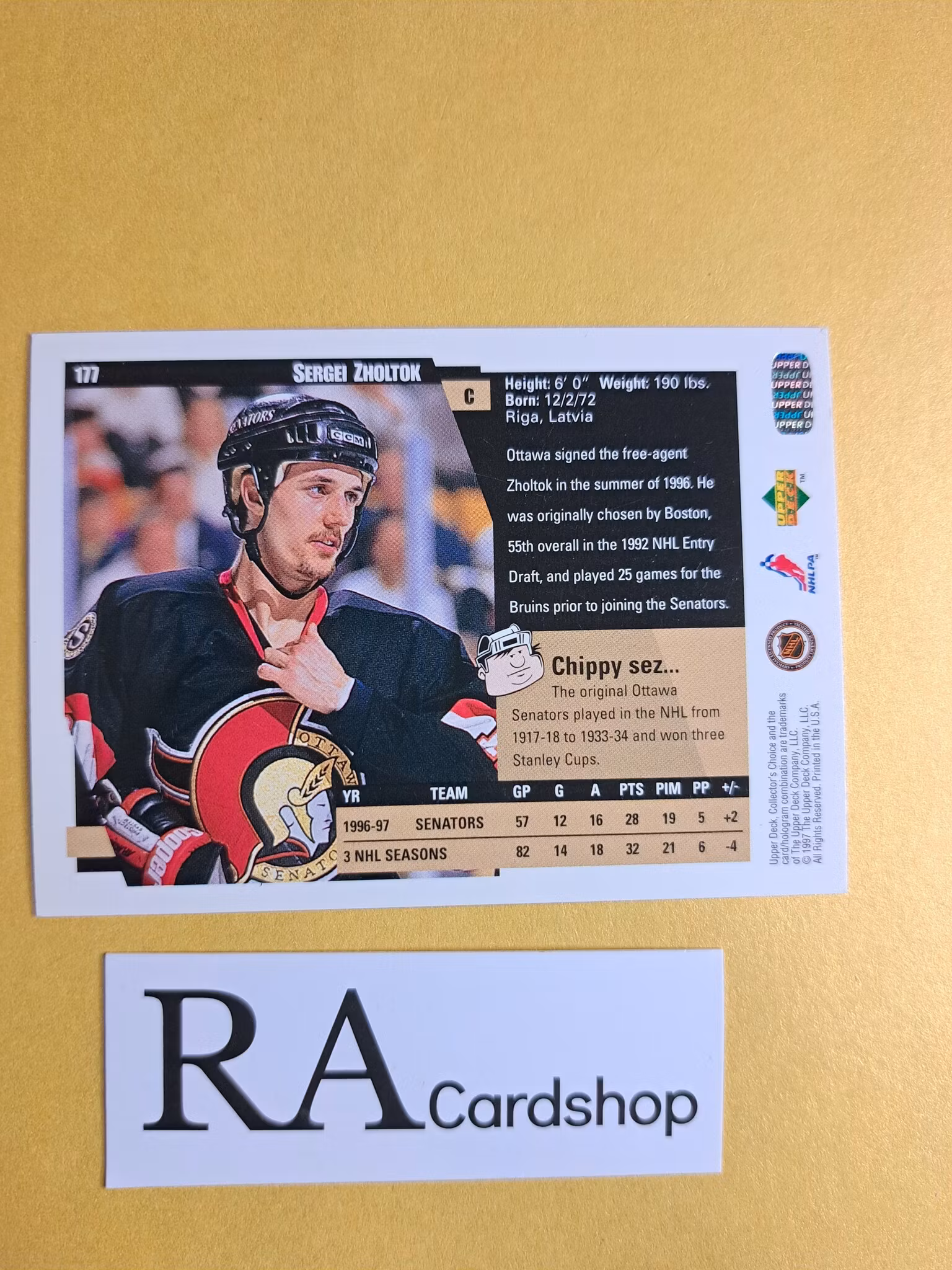 Sergei Zholtok 97-98 Upper Deck Collectors Choice #177 NHL Hockey