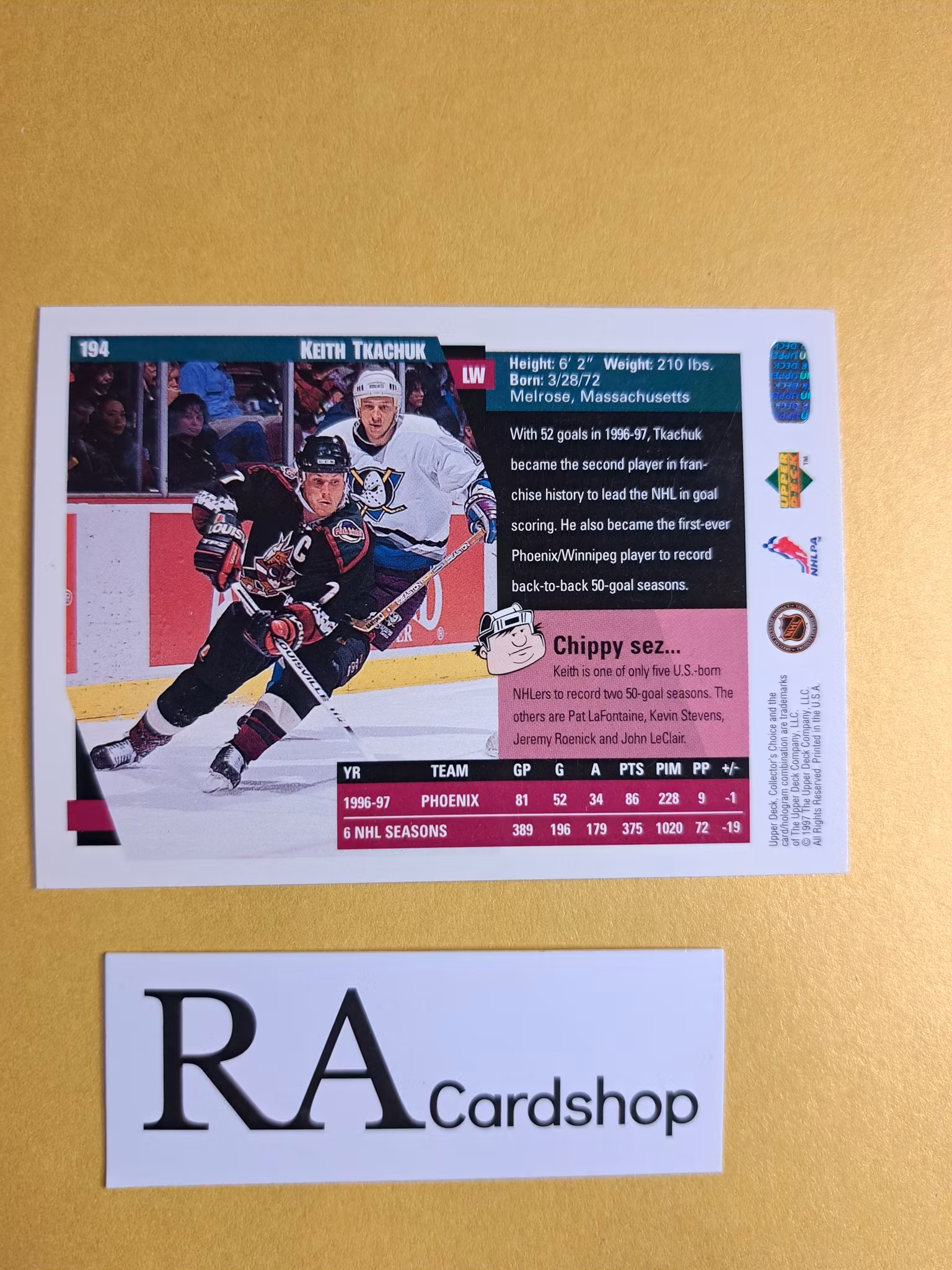 Keith Tkachuk 97-98 Upper Deck Collectors Choice #194 NHL Hockey