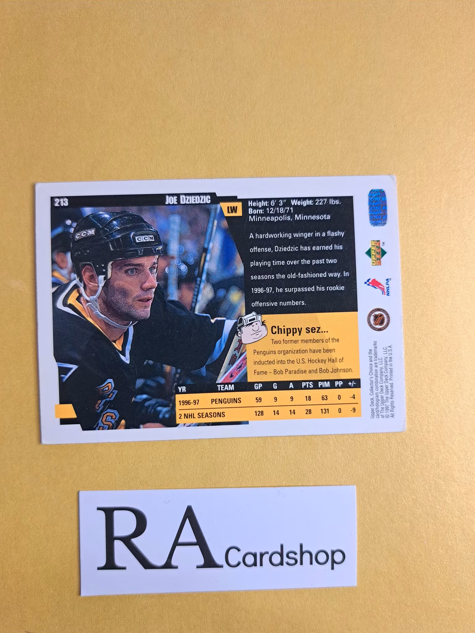 Joe Dziedzic 97-98 Upper Deck Collectors Choice #213 NHL Hockey