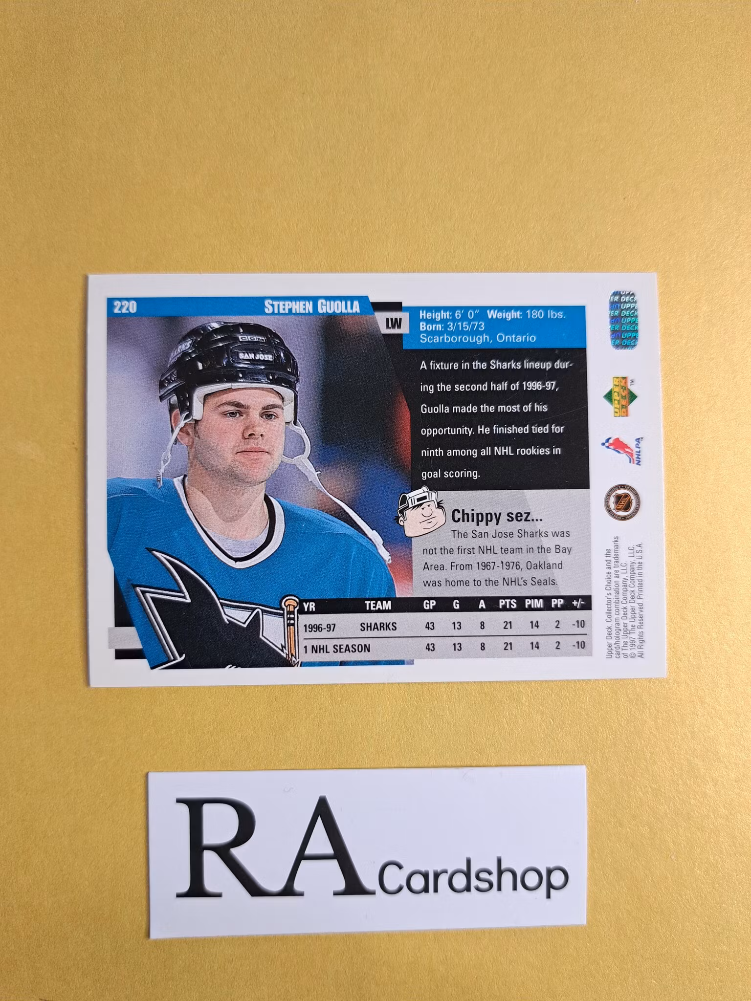 Stephen Guolla 97-98 Upper Deck Collectors Choice #220 NHL Hockey