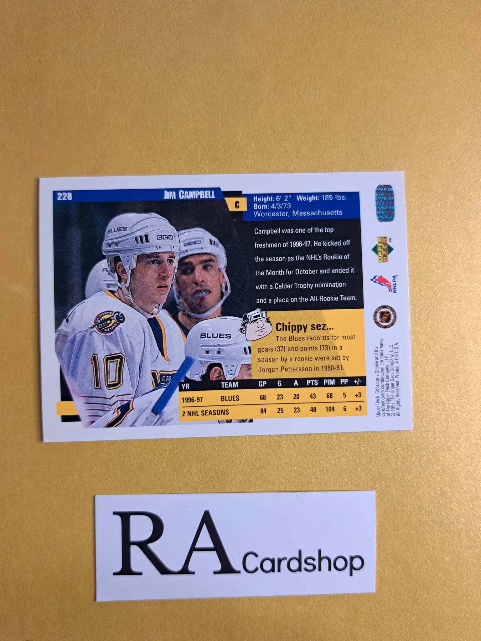 Jim Campbell 97-98 Upper Deck Collectors Choice #228 NHL Hockey