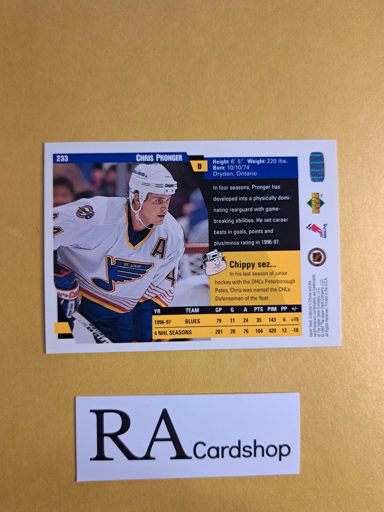 Chris Pronger 97-98 Upper Deck Collectors Choice #233 NHL Hockey