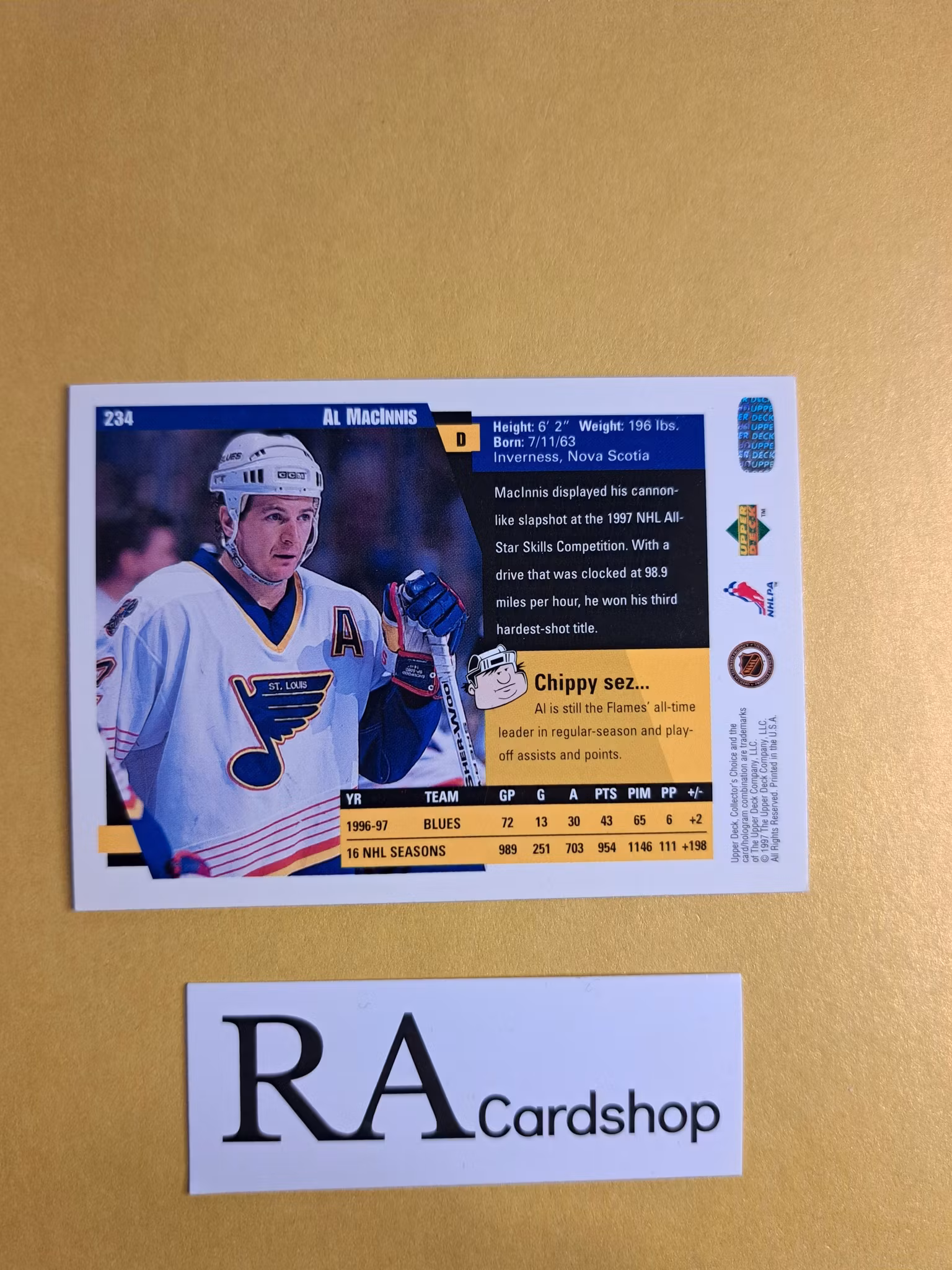 Al MacInnis 97-98 Upper Deck Collectors Choice #234 NHL Hockey